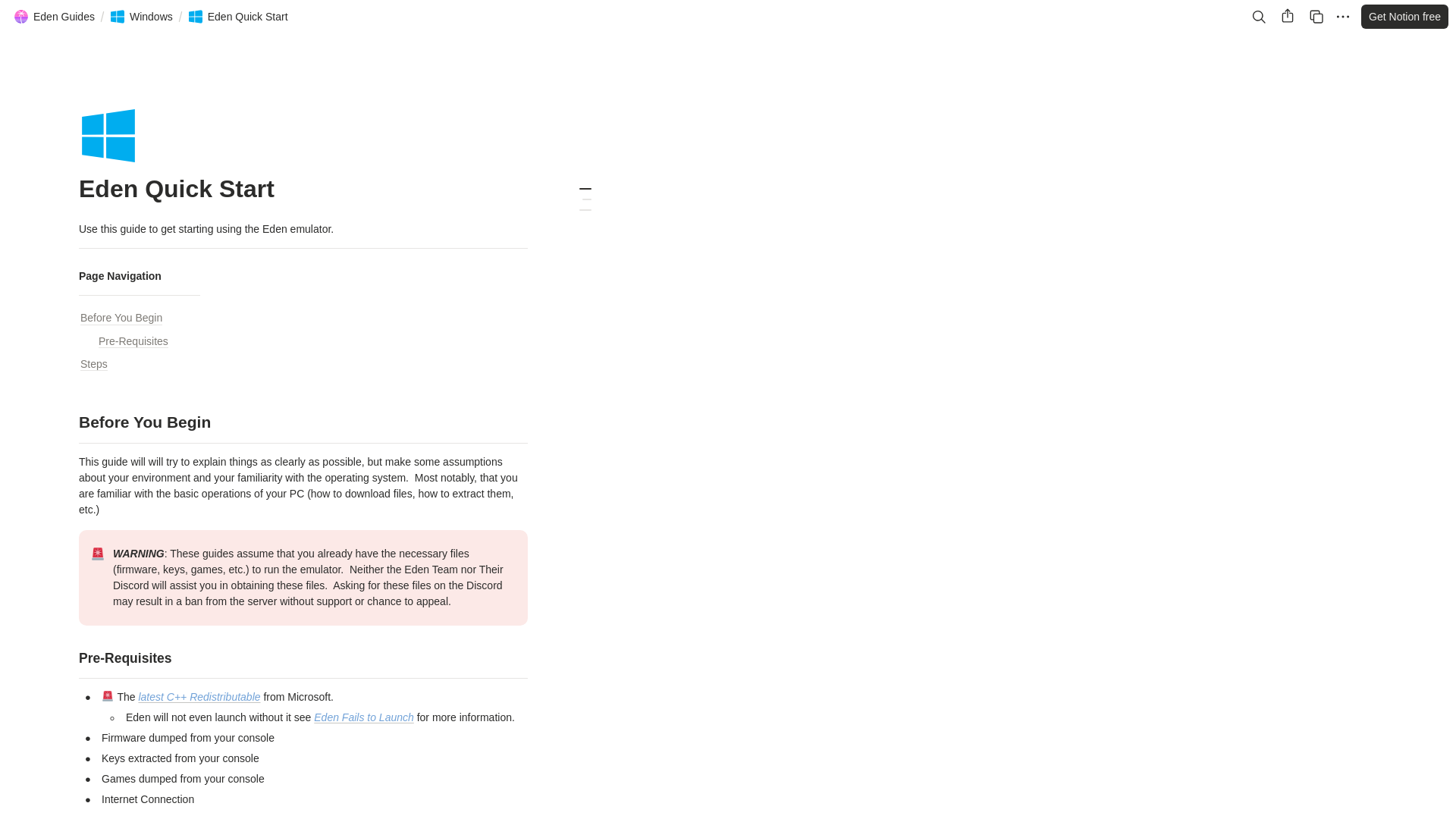 website screenshot of https://evilperson1337.notion.site/Eden-Quick-Start-2b057c2edaf6817b9859d8bcdb474017
