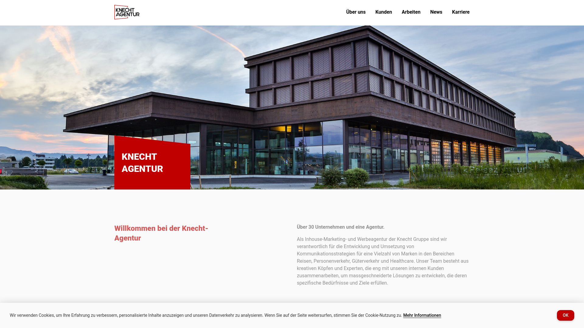 website screenshot of https://knecht-agentur.ch/
