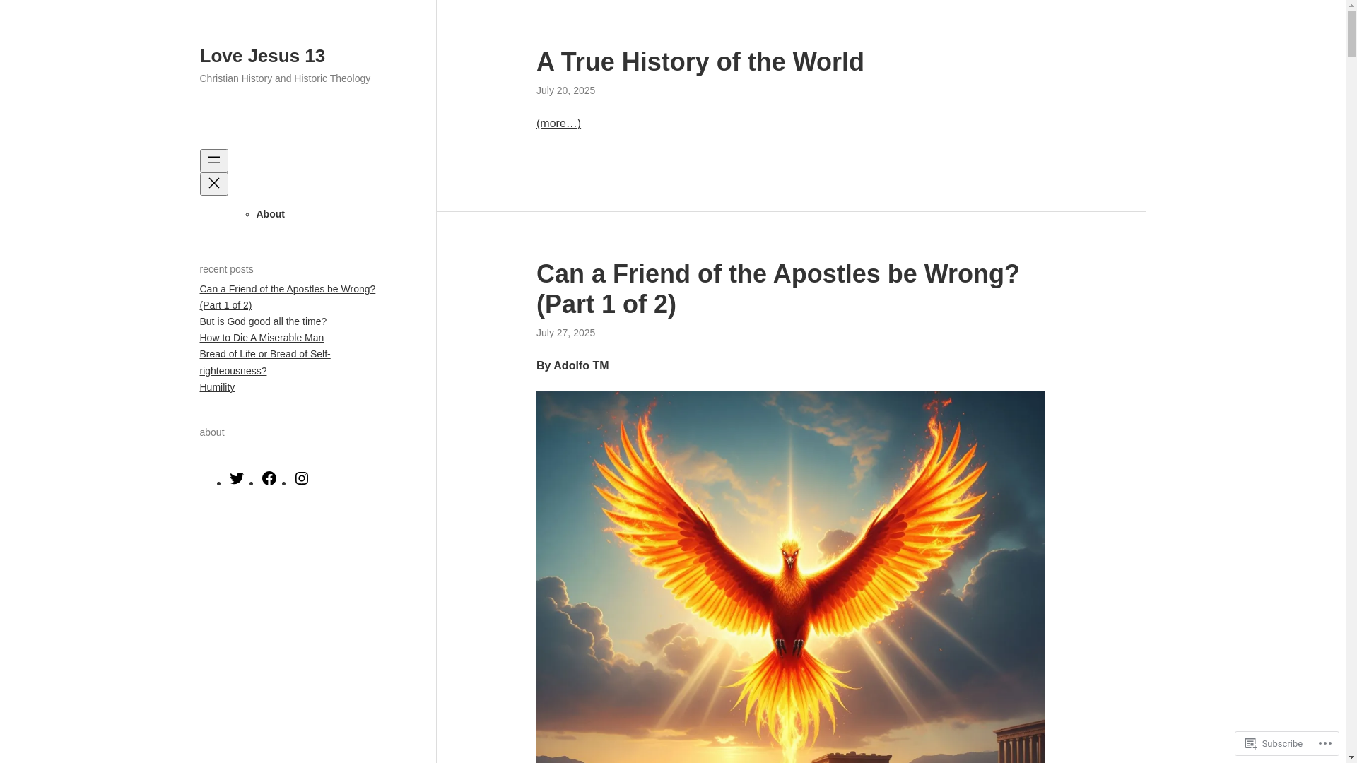 website screenshot of https://lovejesus13.com/