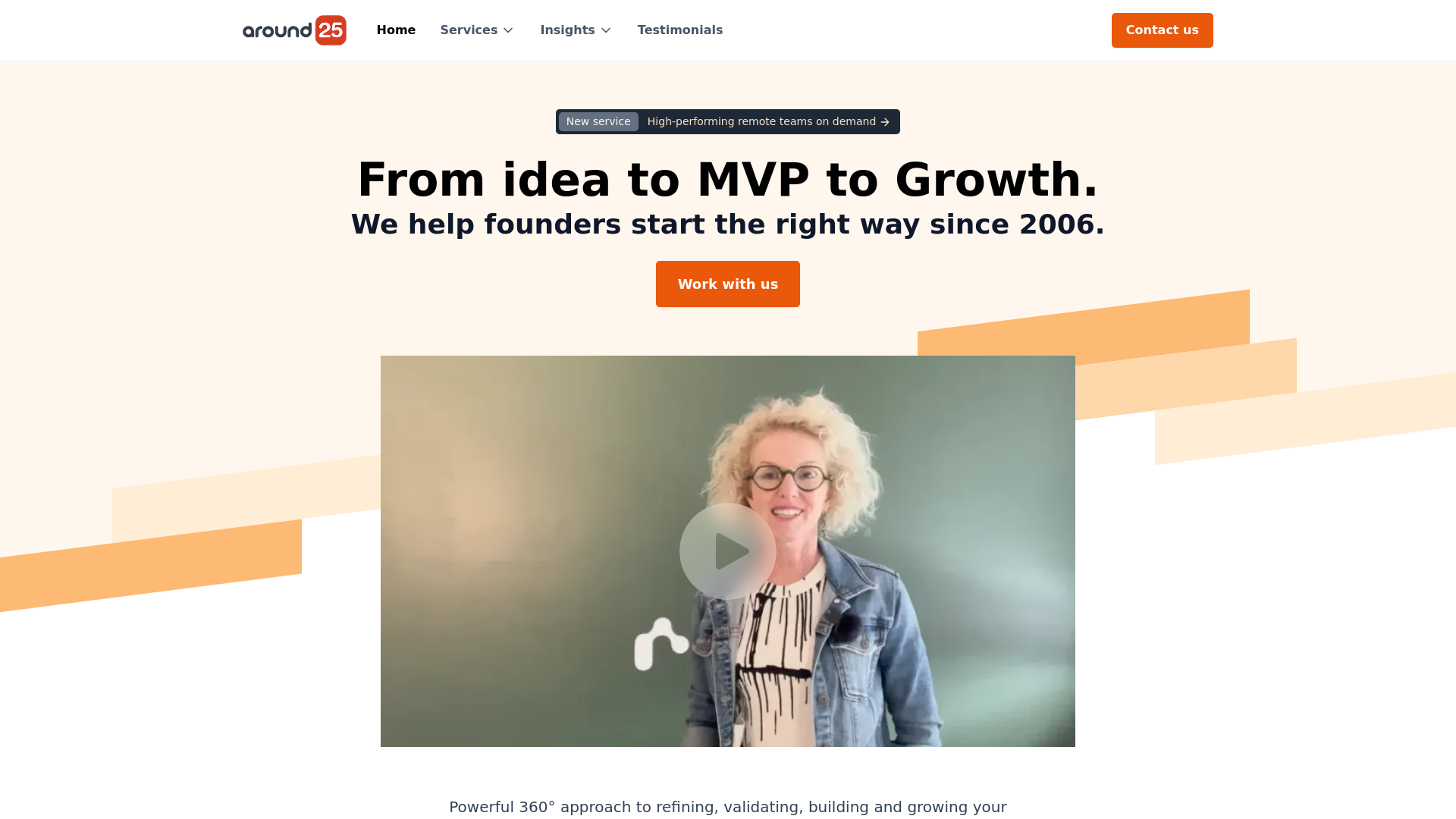 website screenshot of https://www.around25.com/