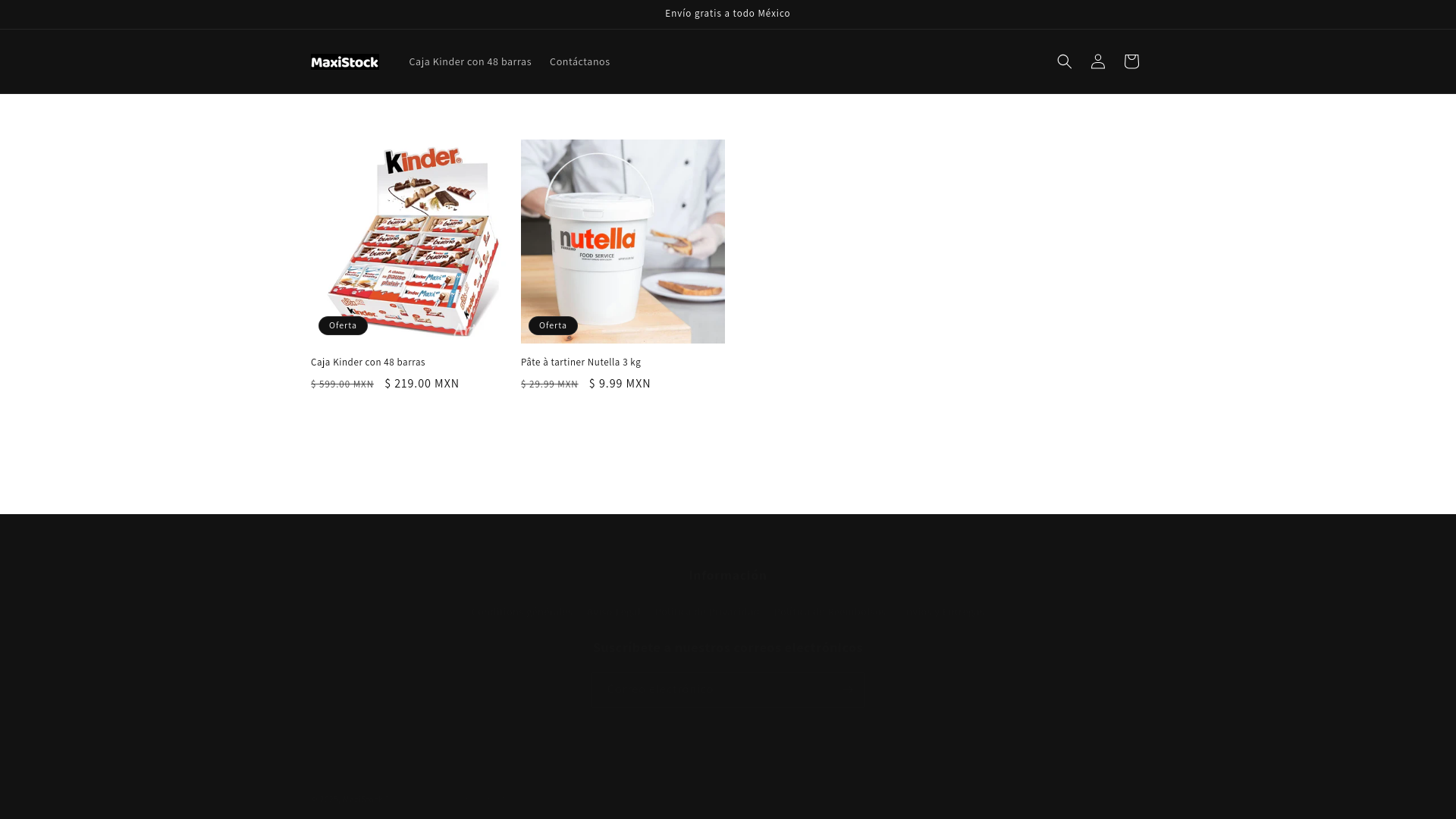 website screenshot of https://maxi-stock.com/