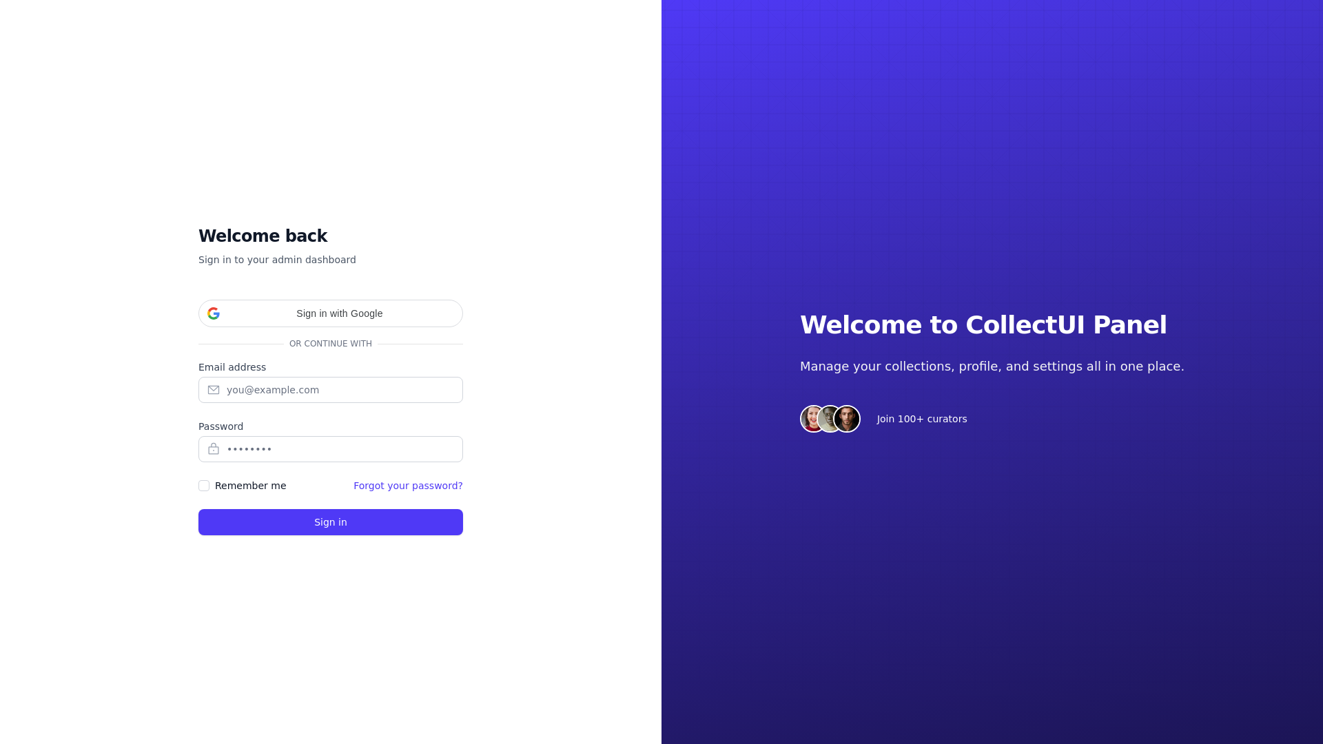 website screenshot of https://panel-collectui-com.pages.dev/