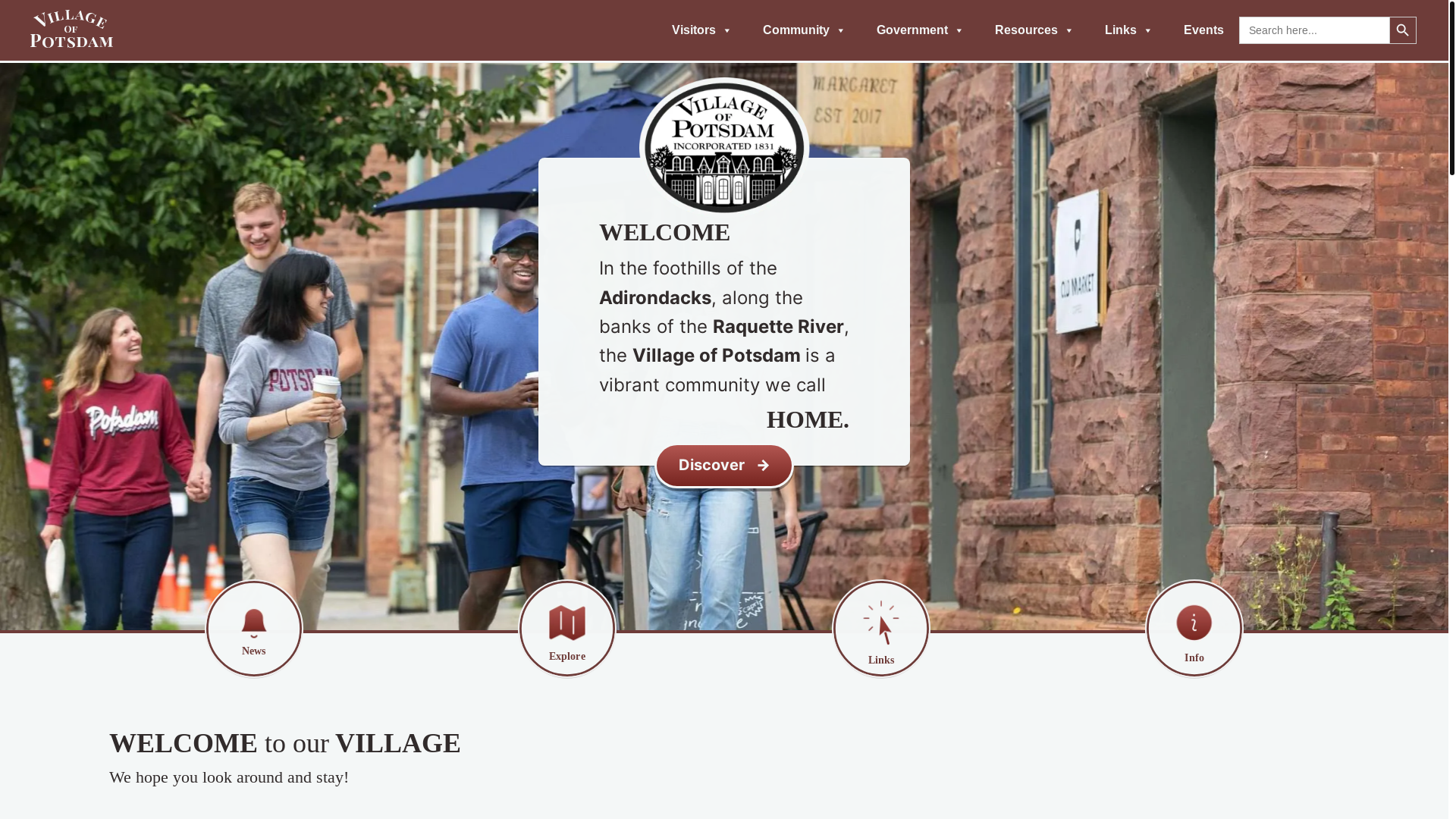 website screenshot of https://villageofpotsdamny.gov/