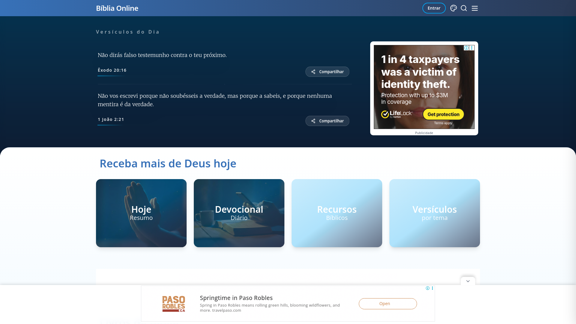 website screenshot of https://www.bibliaonline.com.br
