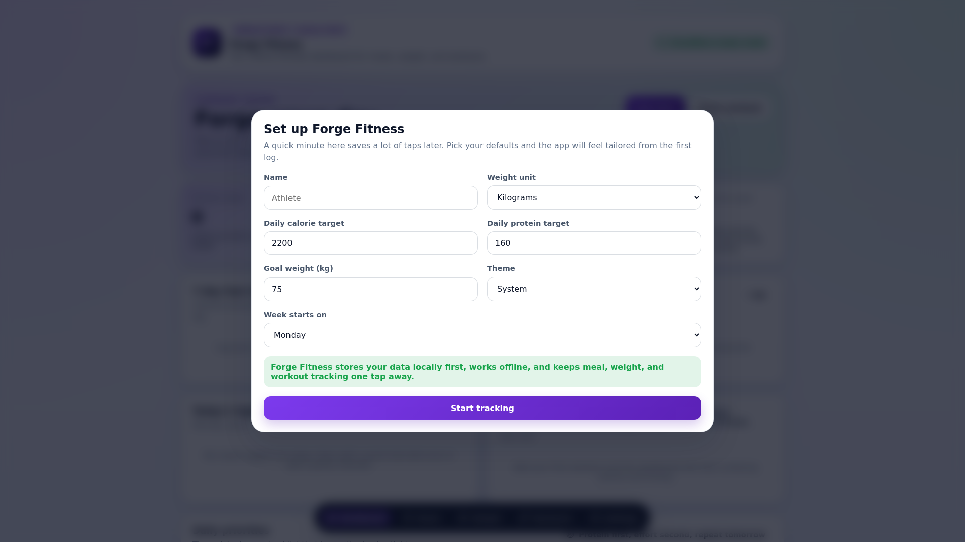 website screenshot of https://forge-fitness-3rs.pages.dev/