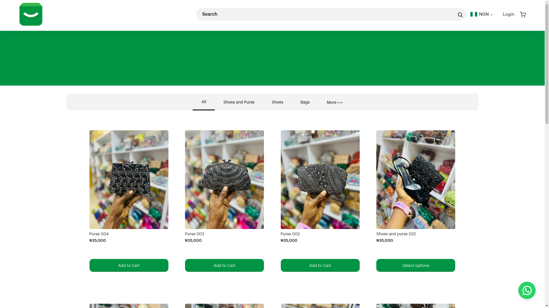 website screenshot of https://evapeacefulshoes.com.ng/