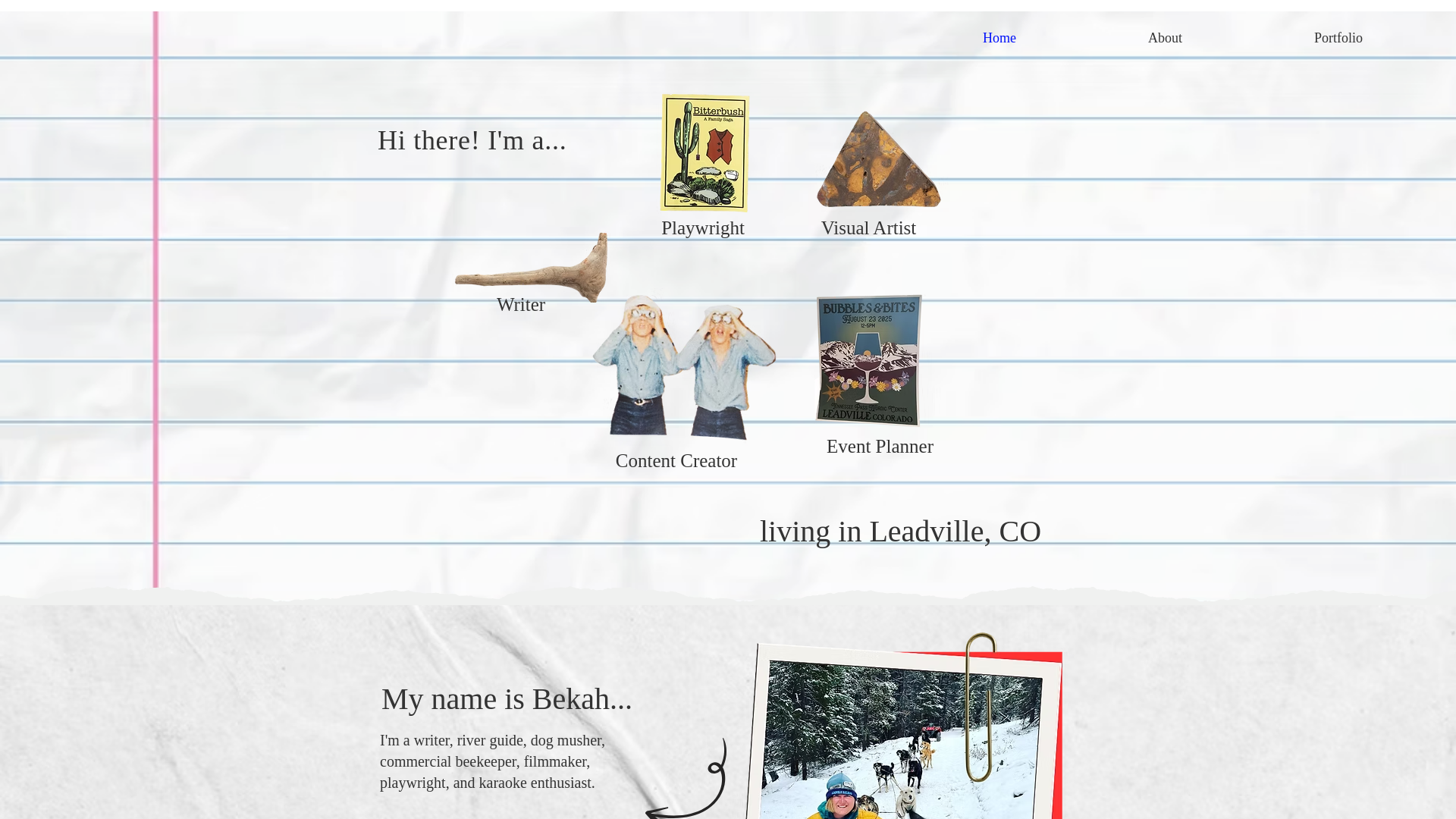 website screenshot of https://bekahgrim.com/