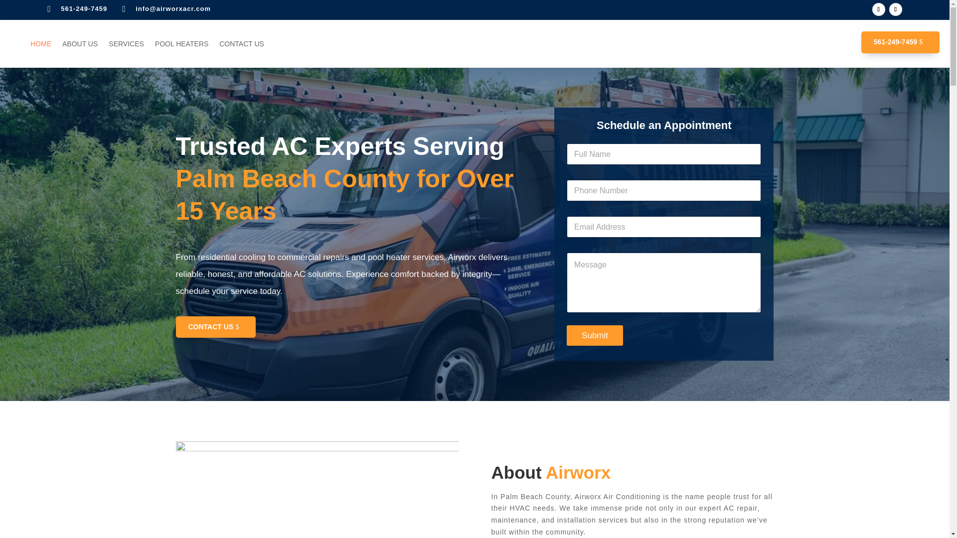website screenshot of https://fixmyacwithairworx.com/