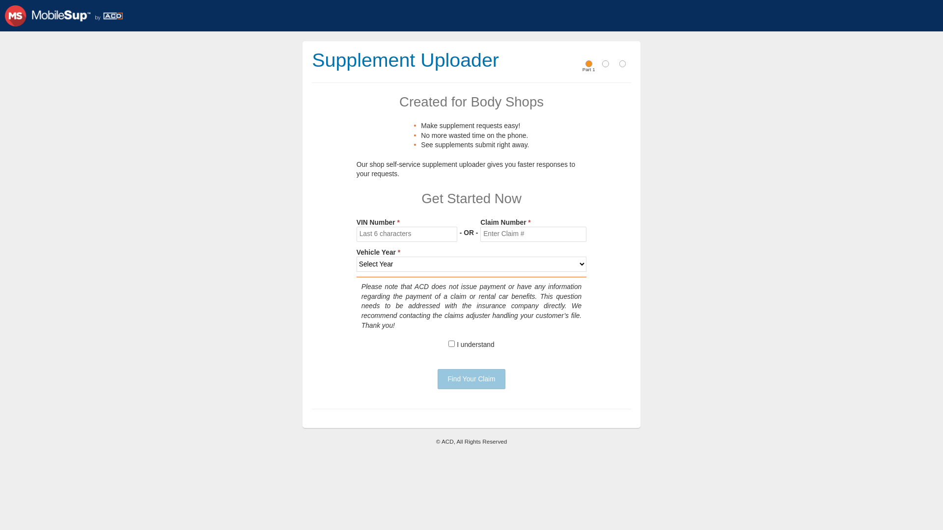 website screenshot of http://www.acdcorp.com/supp