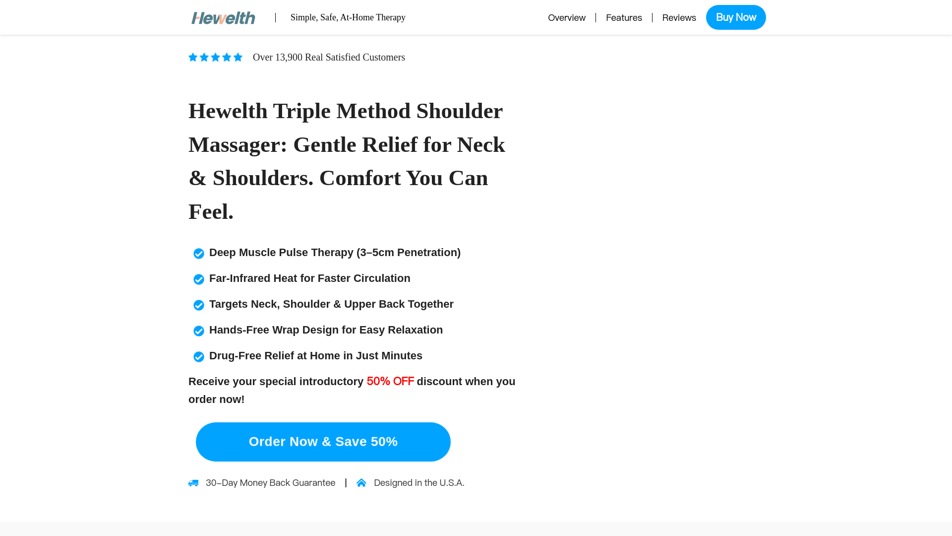 website screenshot of https://hewelthmassager.com