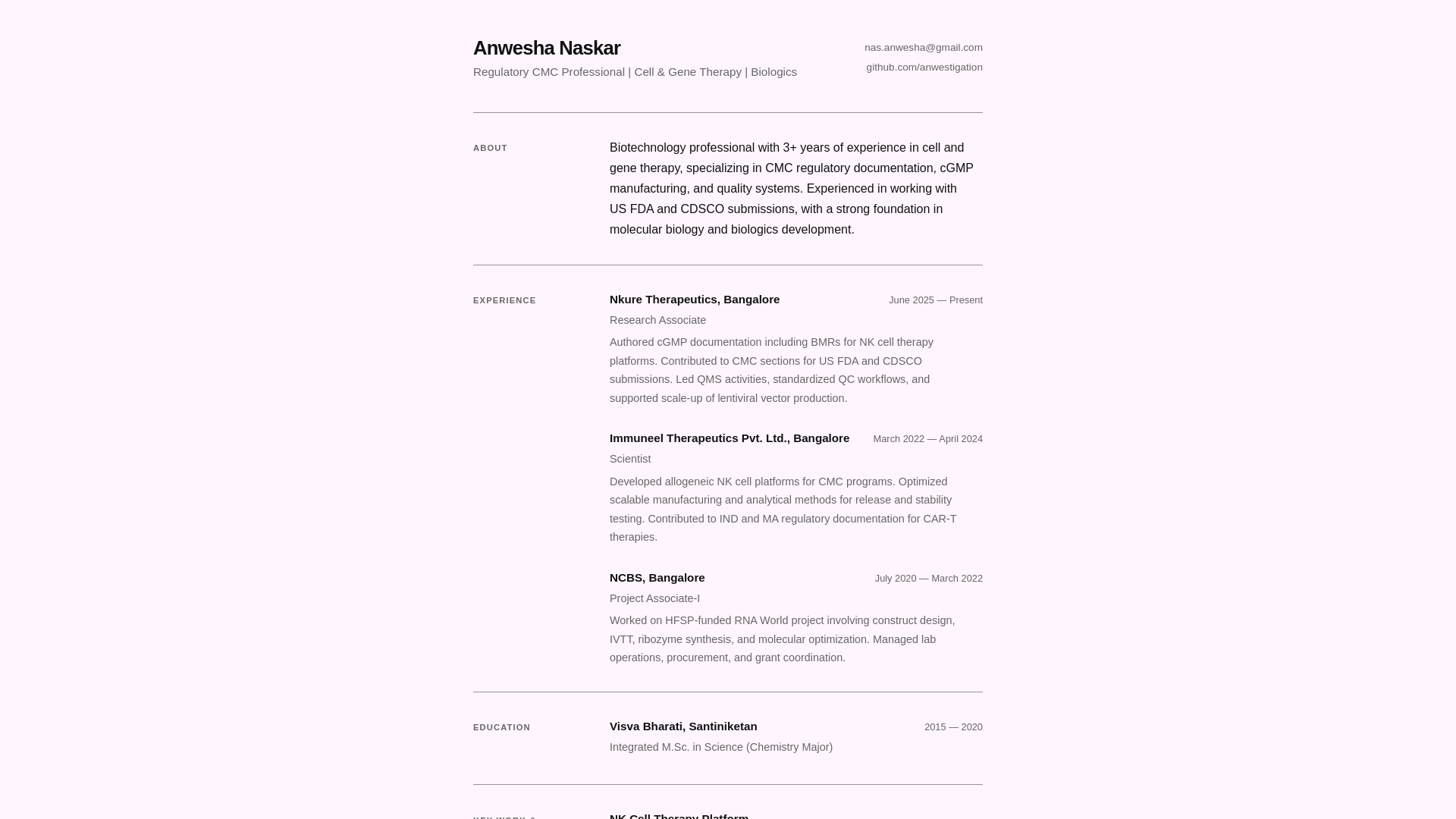 website screenshot of https://anweshanaskar.com