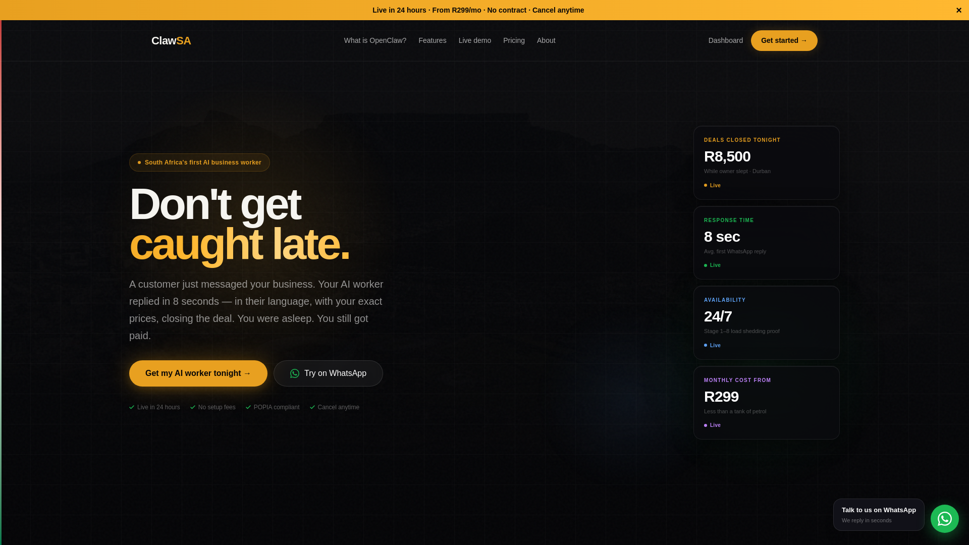 website screenshot of https://aiclawsa.com/