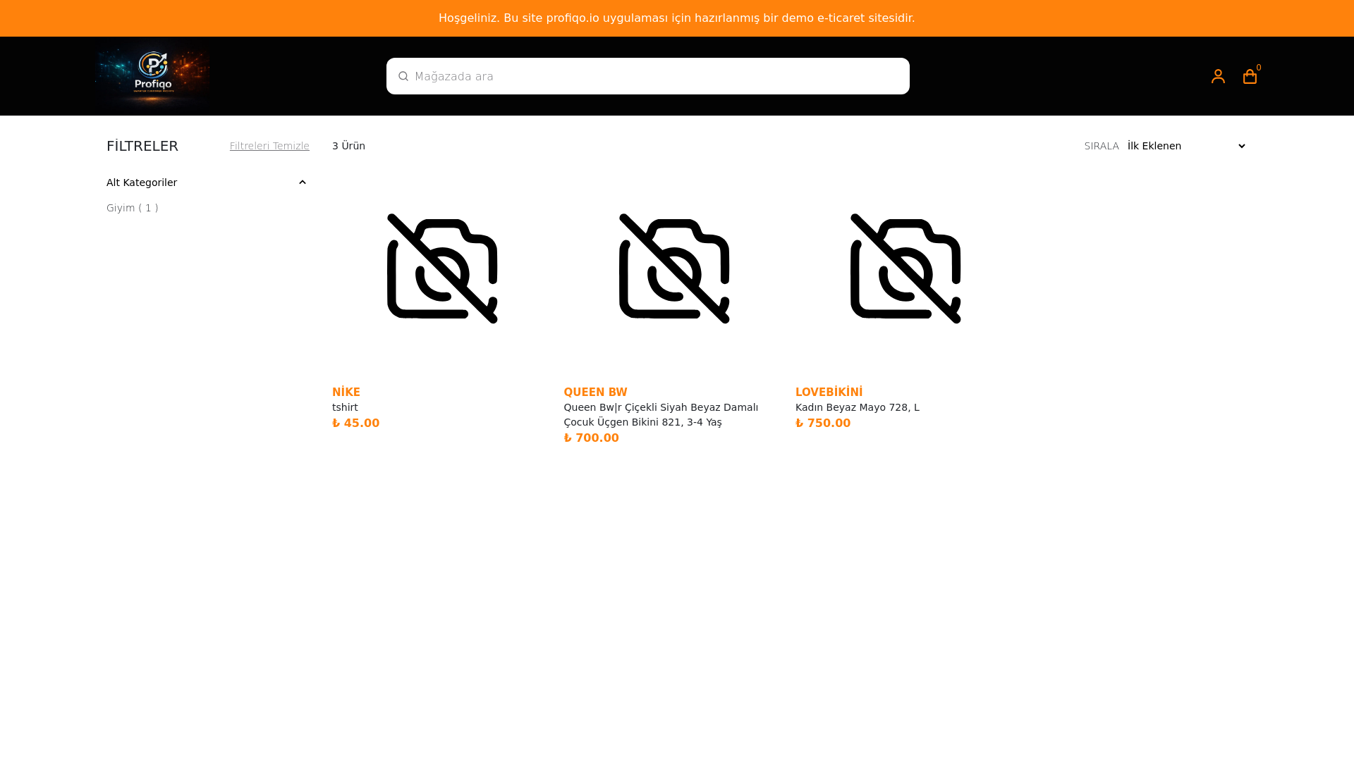 website screenshot of https://profiqostore.io