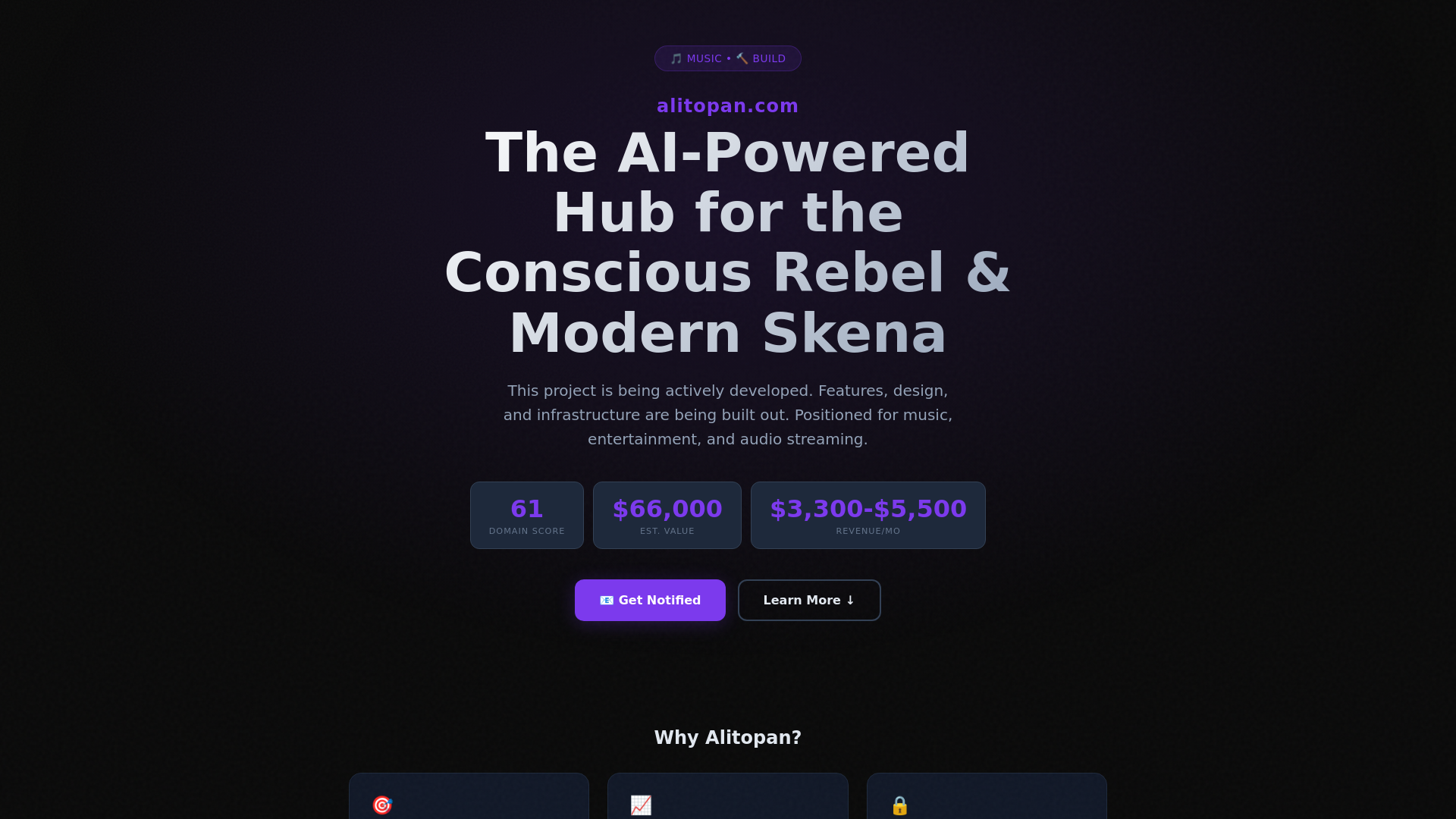 website screenshot of https://alitopan.com/