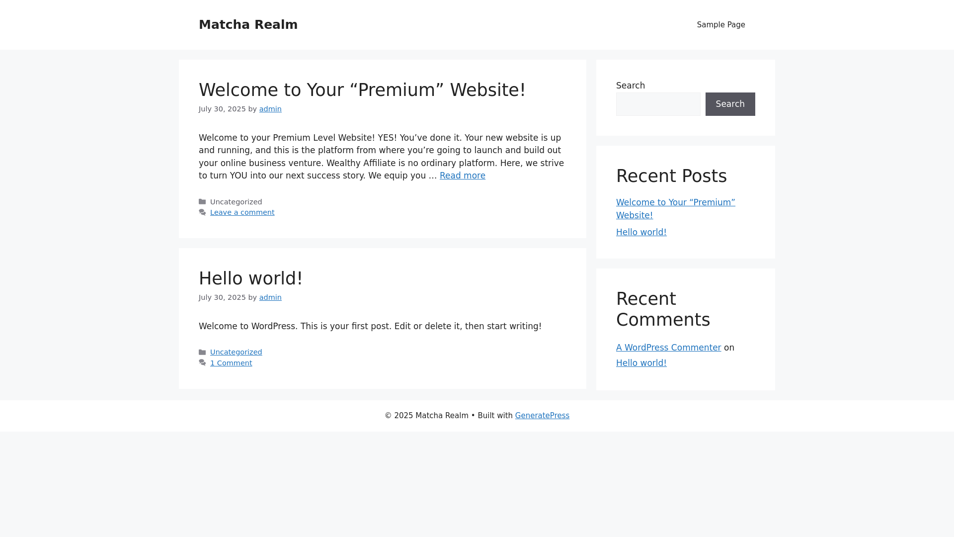 website screenshot of https://matcharealm.com/