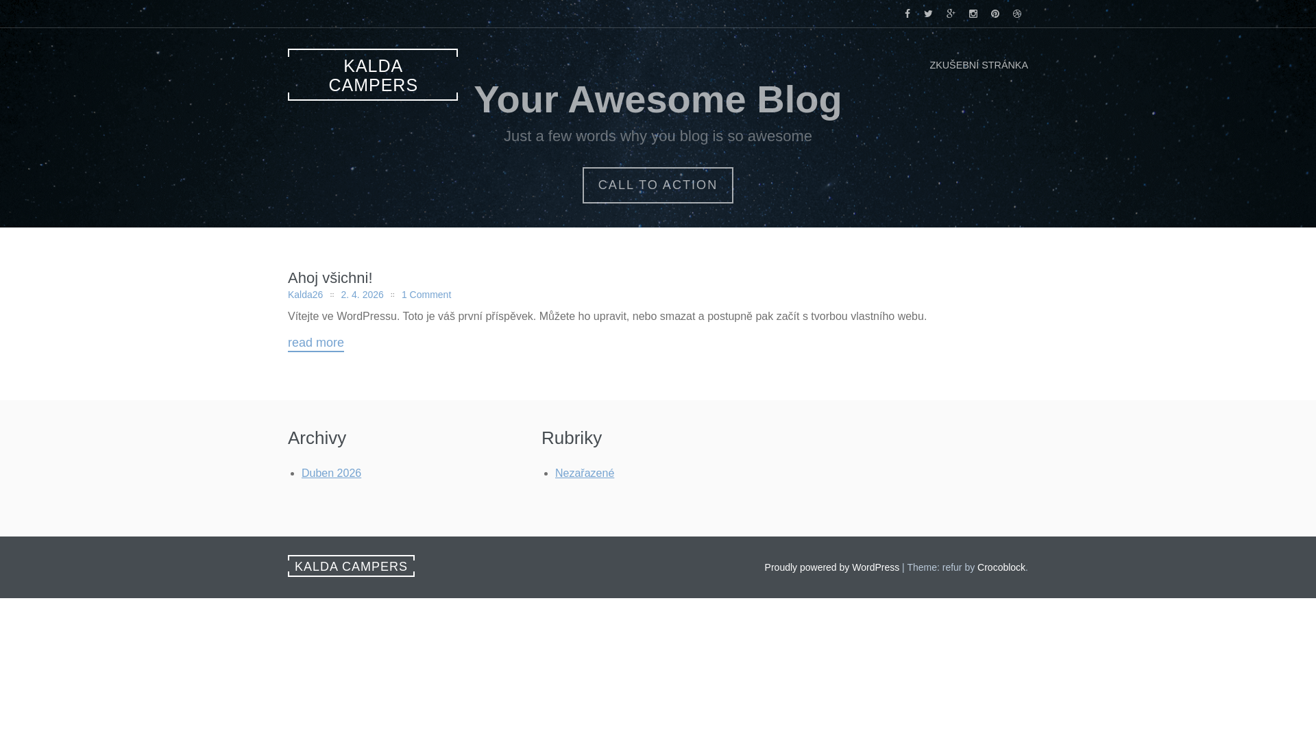 website screenshot of https://kaldacampers.cz/