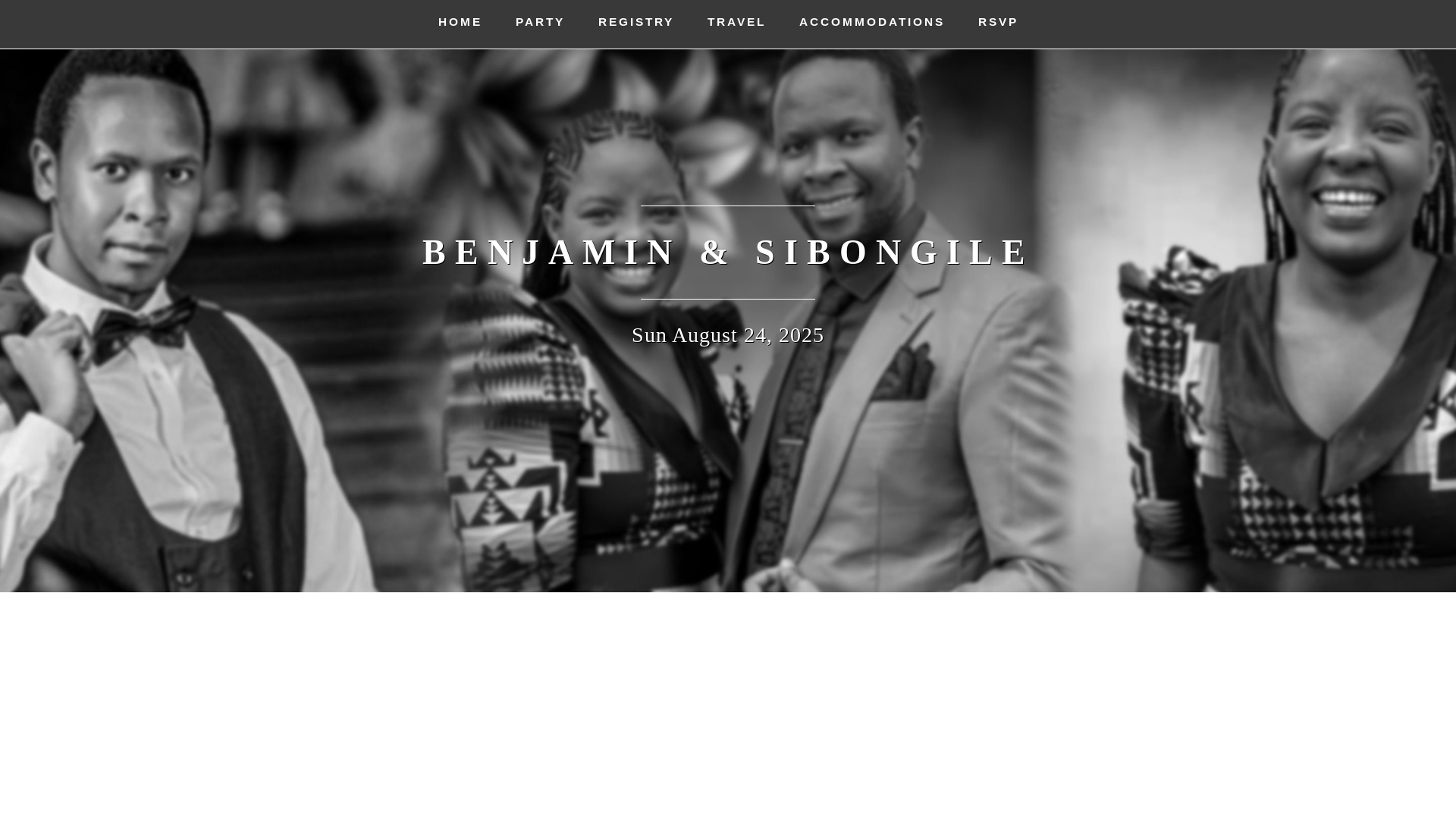 website screenshot of https://benjaminandsibongilewed.info/