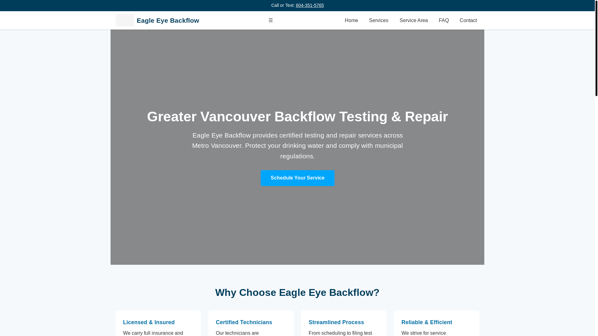 website screenshot of https://eagleeyebackflow.ca/