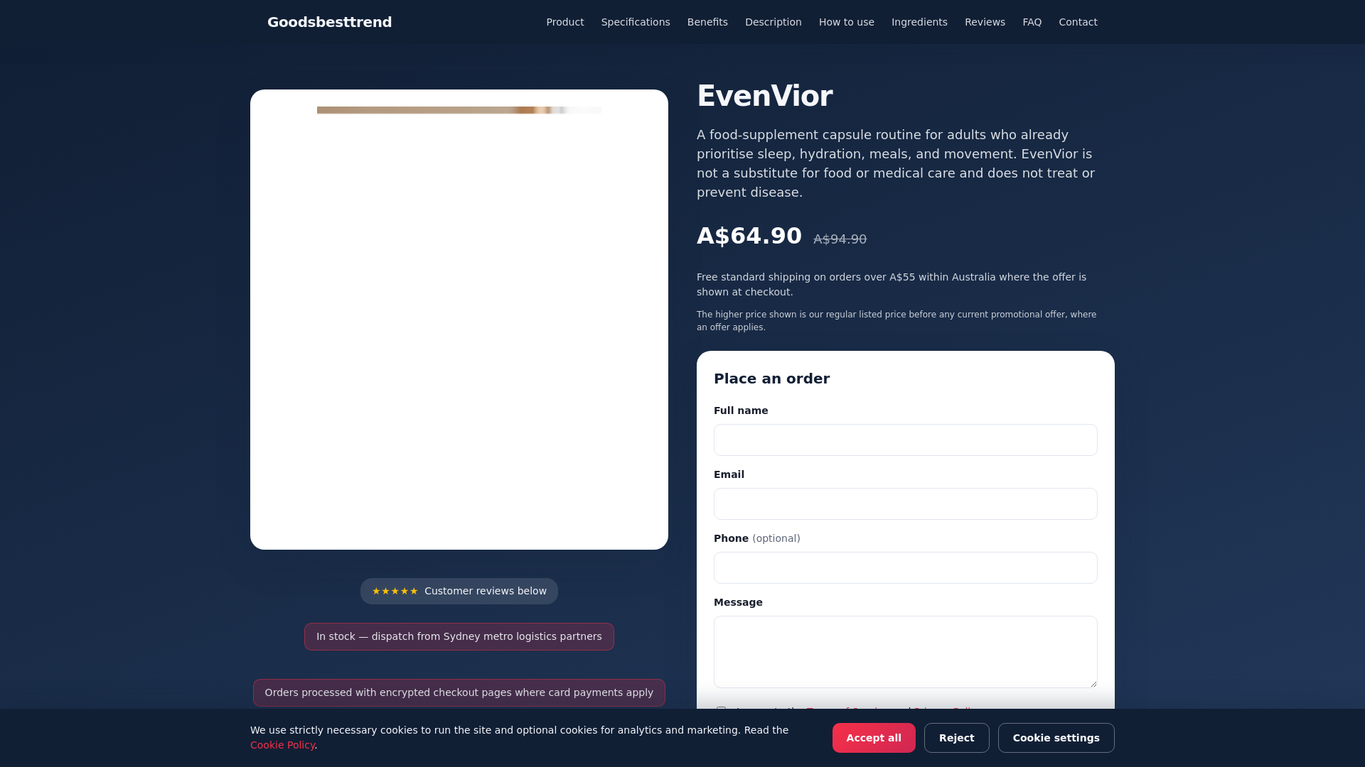 website screenshot of https://goodsbesttrend.world