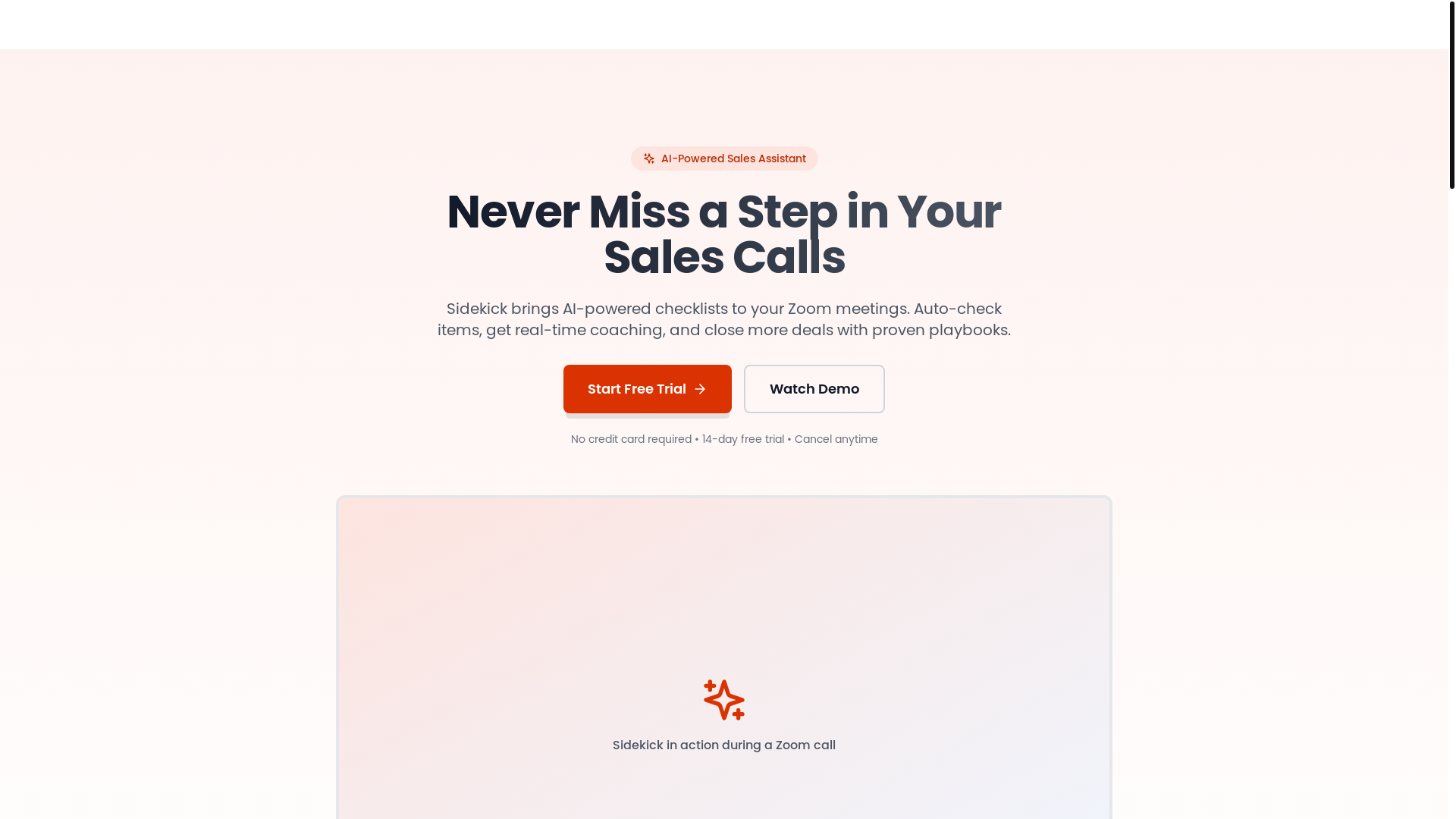 website screenshot of https://joinsidekick.ai/