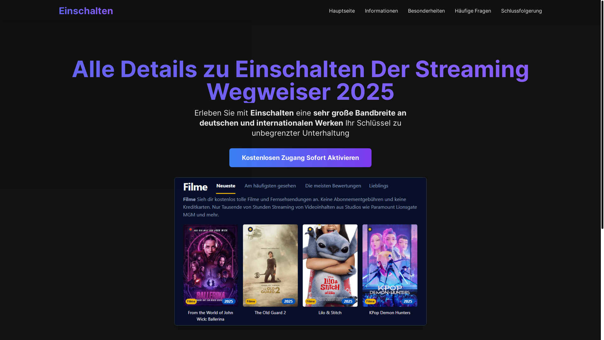 website screenshot of https://einschalten-izq8.pages.dev/