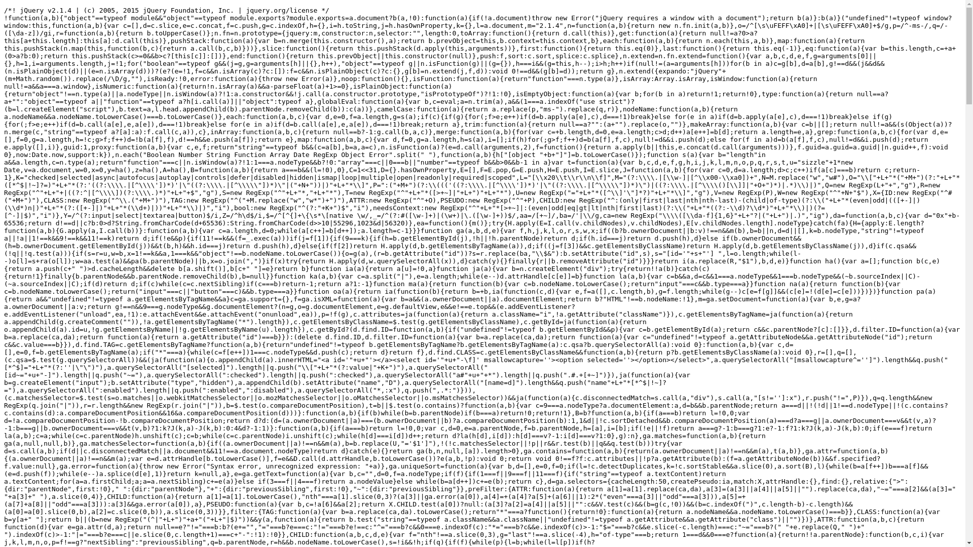 website screenshot of https://cdn.staticfile.net/jquery/2.1.4/jquery.min.js
