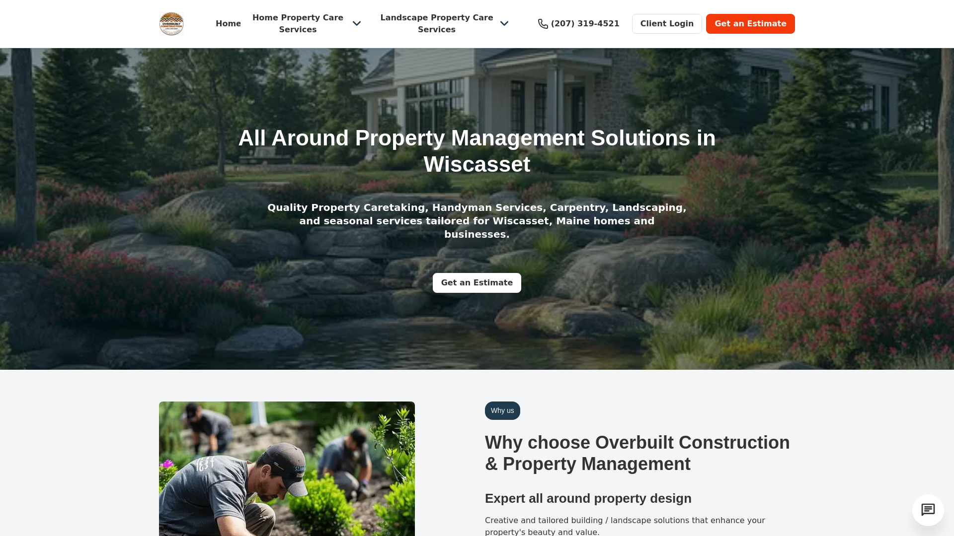 website screenshot of https://overbuiltconstruction-maine.com/