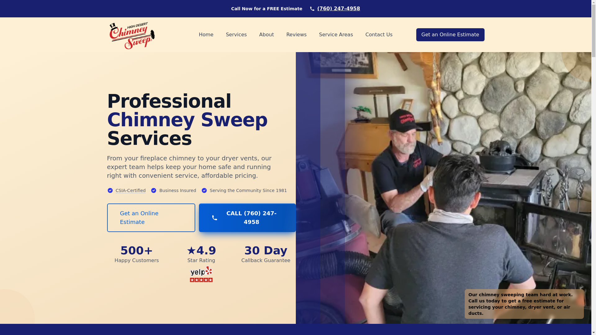 website screenshot of https://high-desert-chimney-sweep-and-dryer-vent-cleaning.pages.dev/