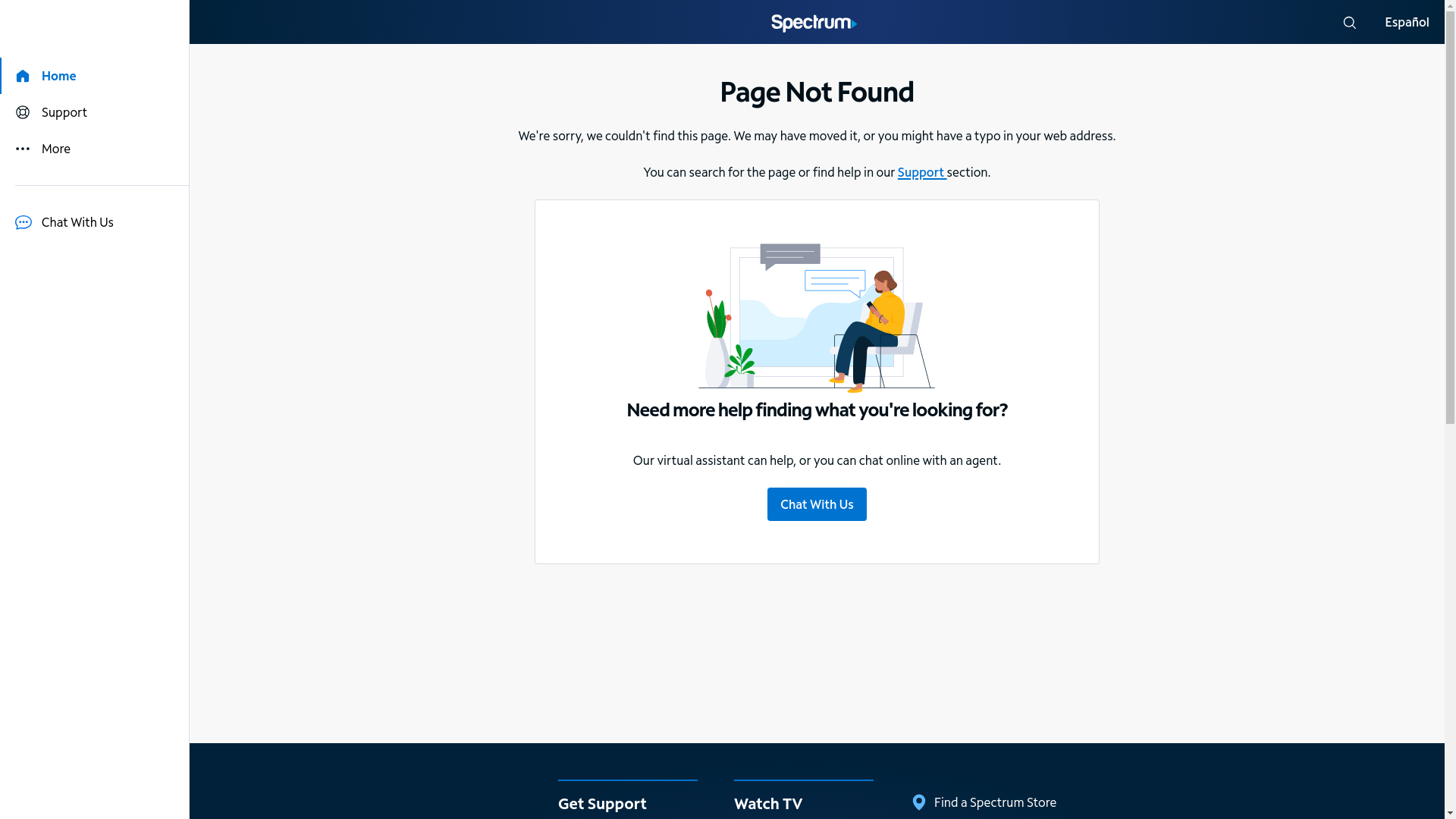 website screenshot of https://www.spectrum.net/wg