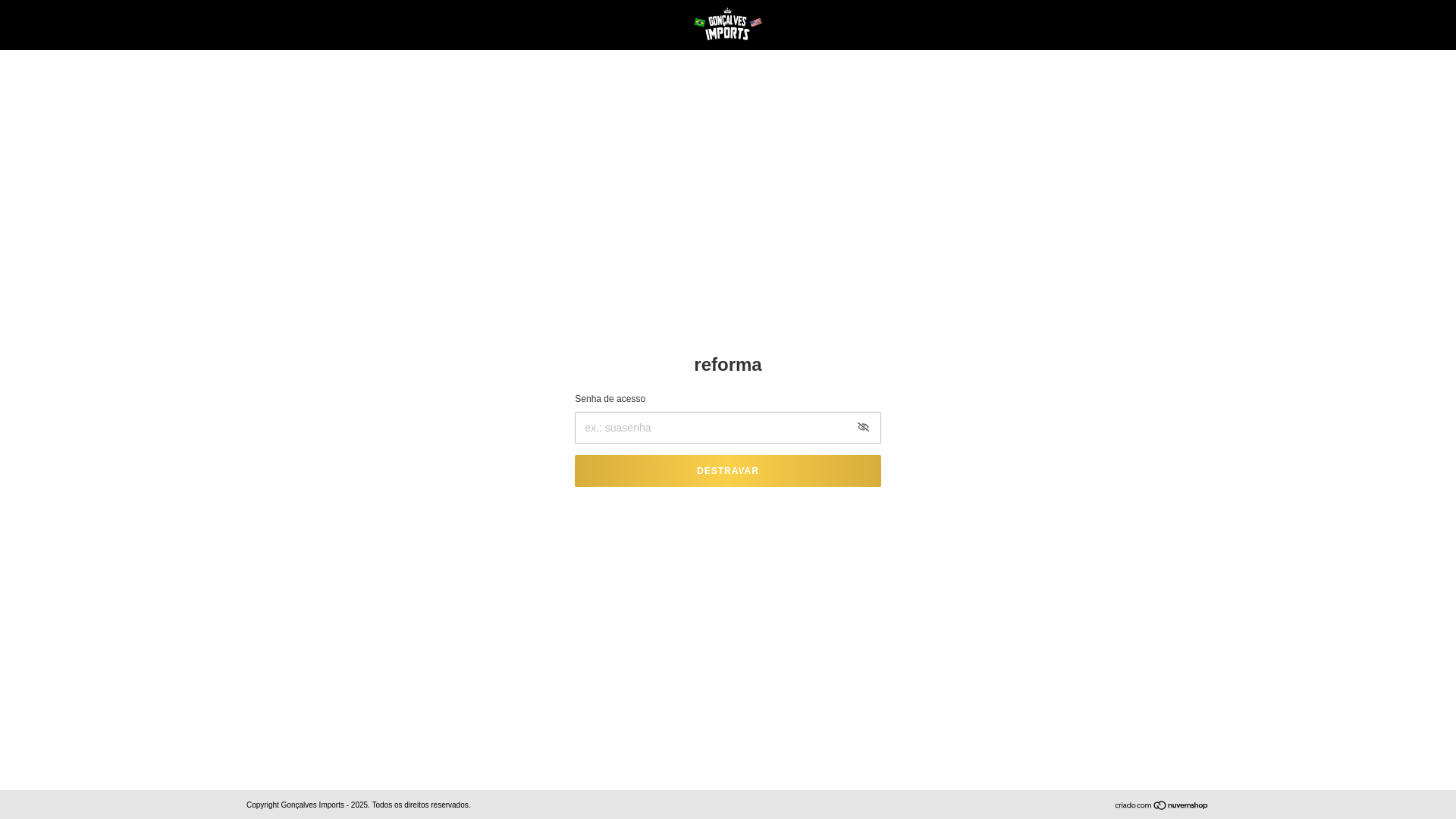 website screenshot of https://goncalvesimports.com.br/