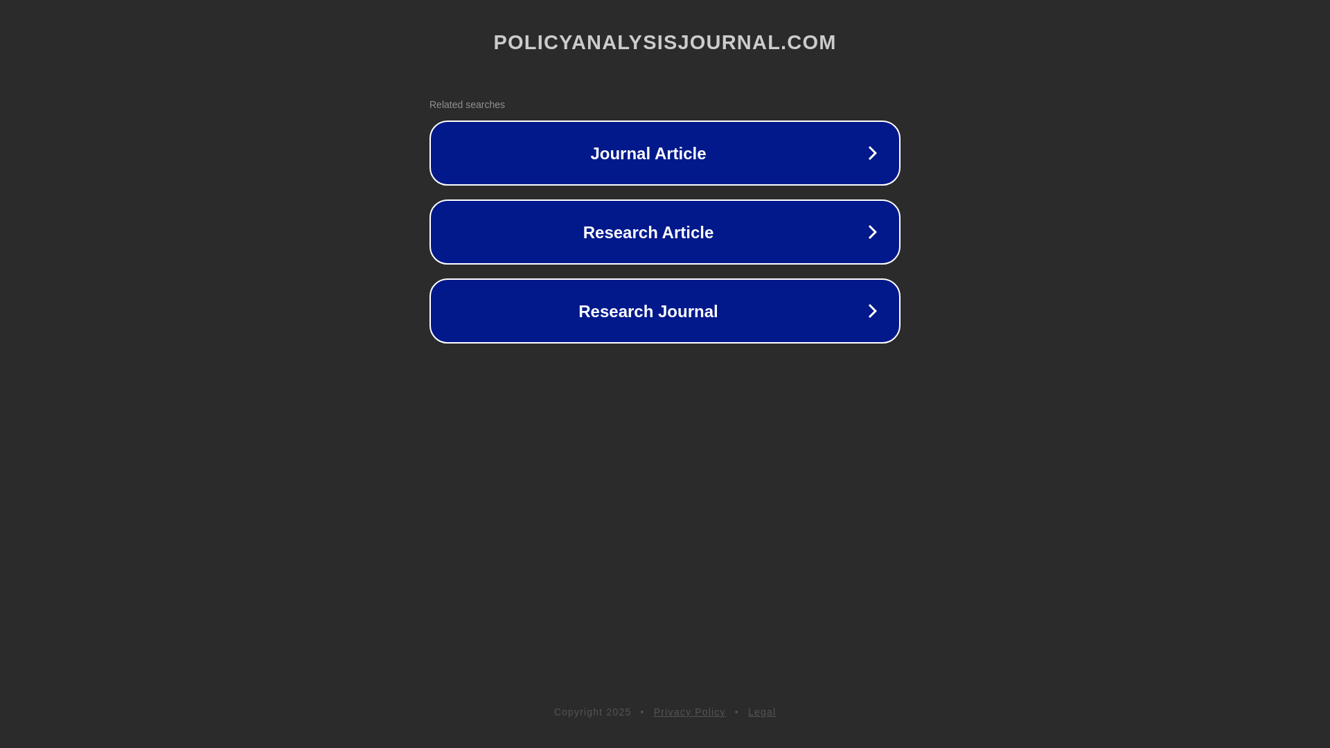 website screenshot of https://policyanalysisjournal.com/