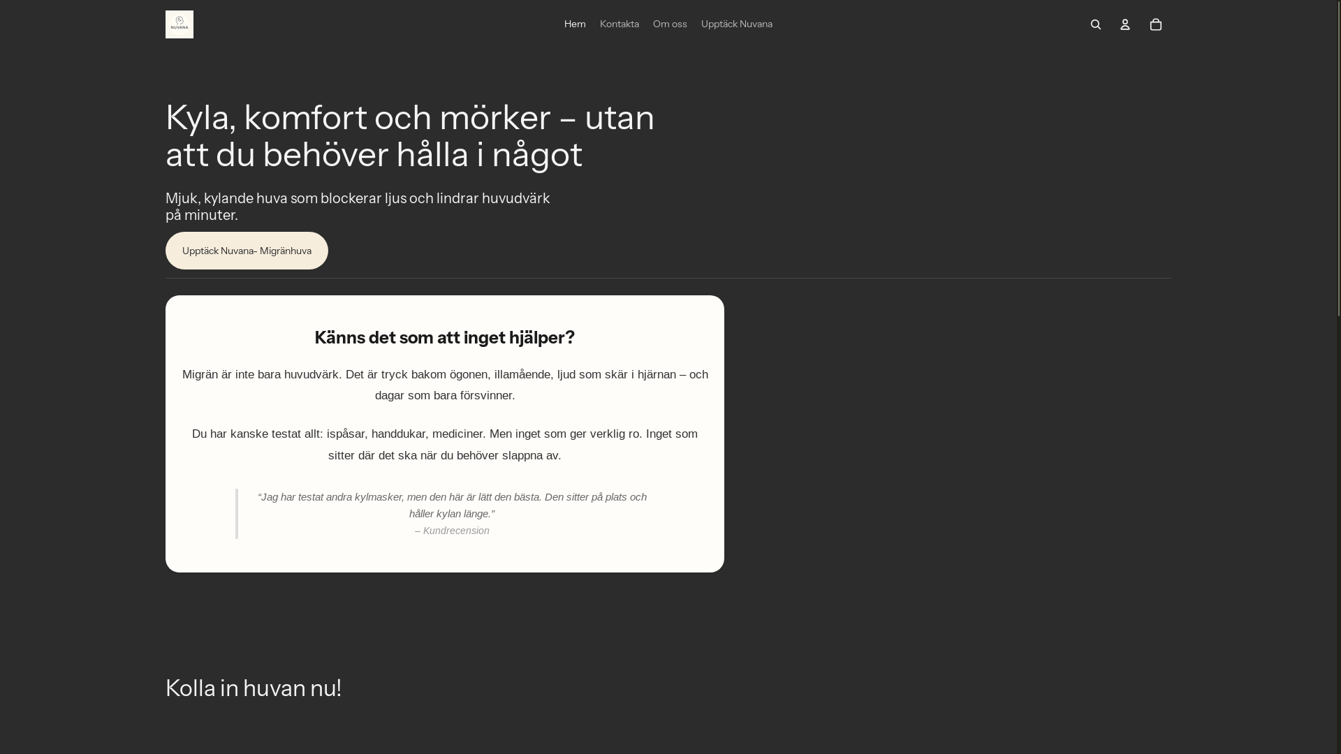 website screenshot of https://getnuvana.se/