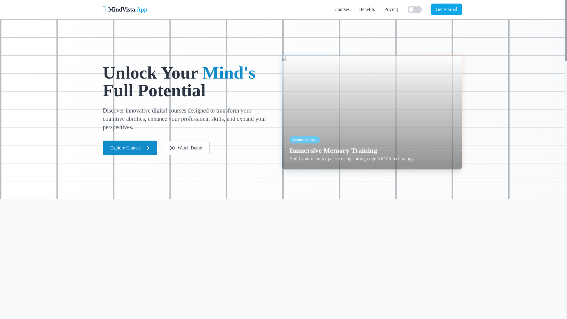 website screenshot of https://mindvista-app.pages.dev/