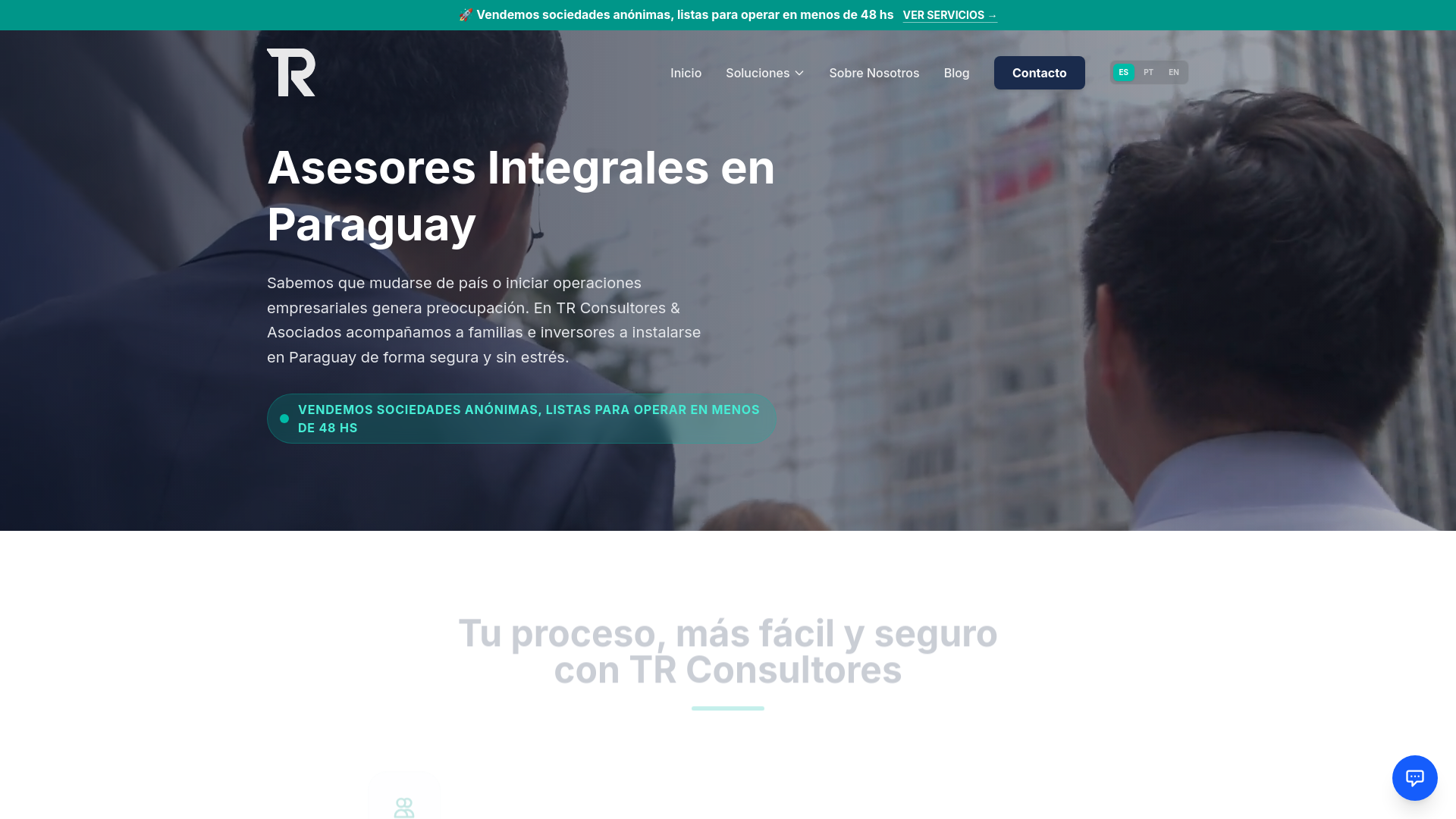 website screenshot of https://trconsultores.com.py/