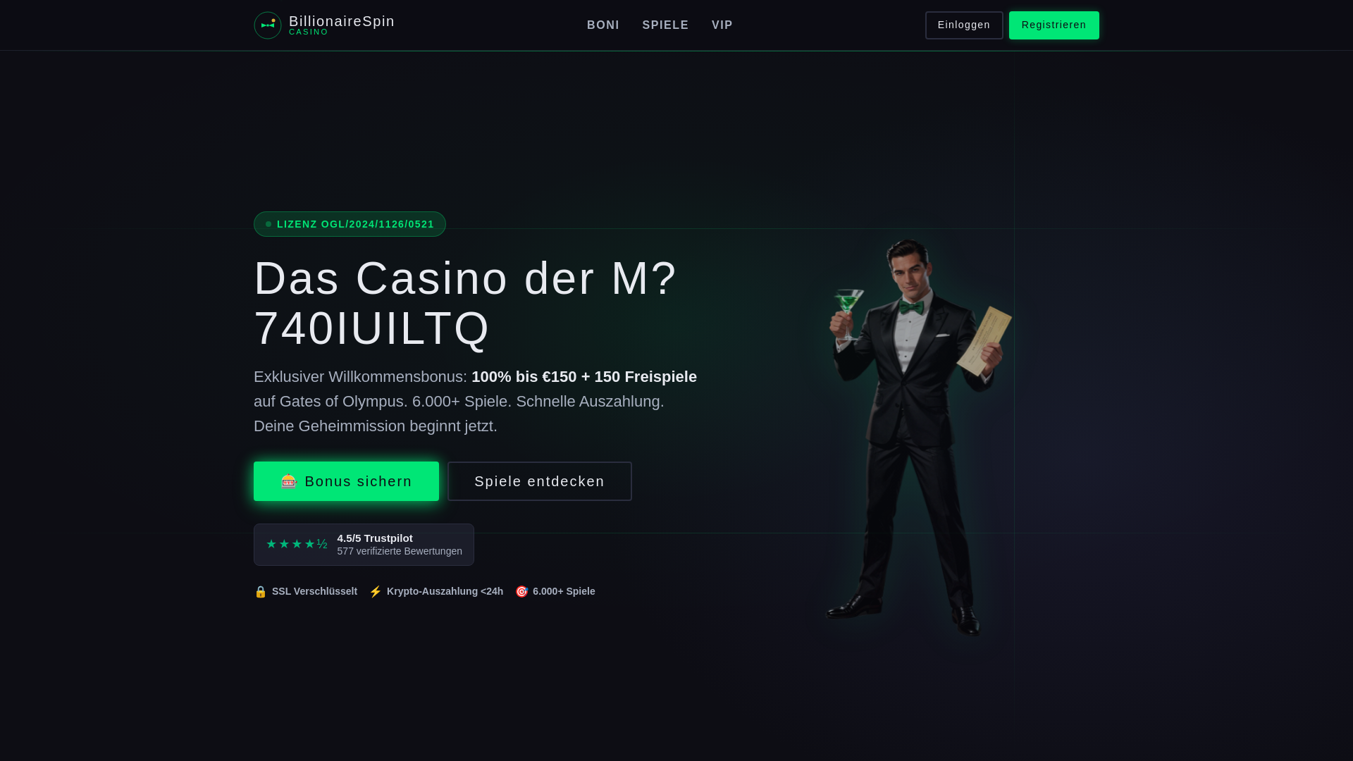 website screenshot of https://billionairespin-casino-de.net/