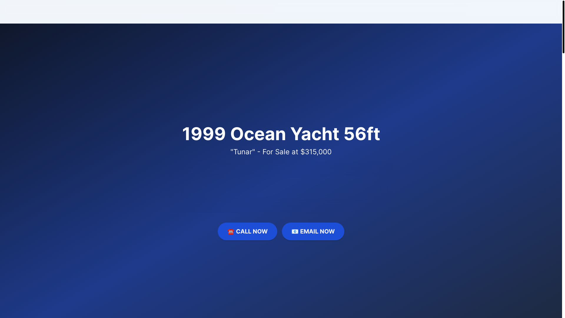 website screenshot of https://oceanyacht56.com/
