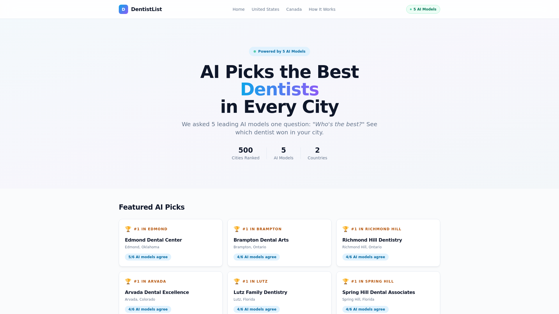 website screenshot of https://dentistlistai.pages.dev/
