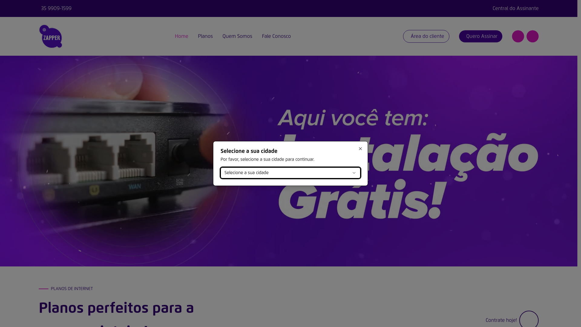 website screenshot of https://zapper-telecom.pages.dev/