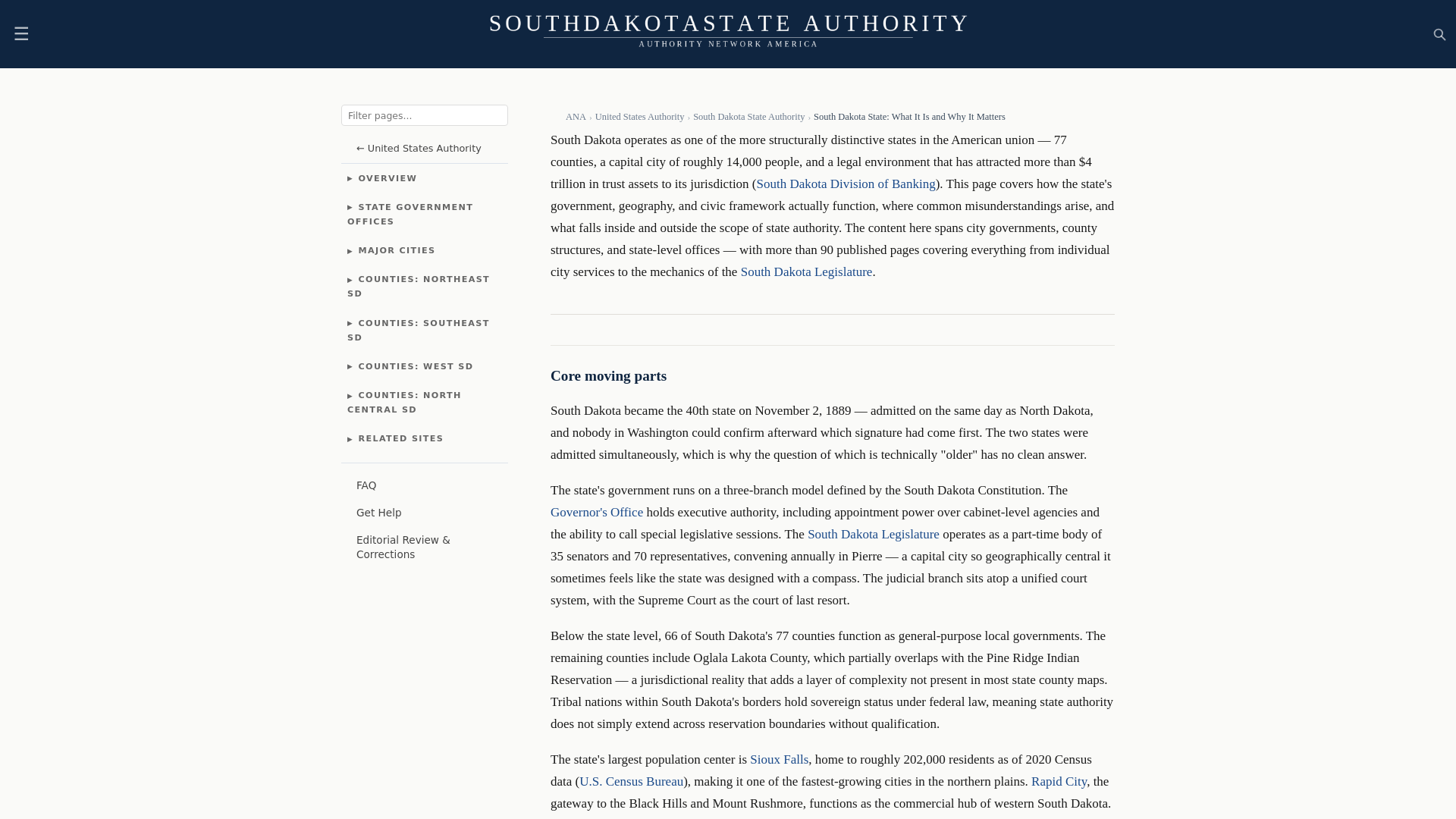 website screenshot of https://southdakotastateauthority.com/