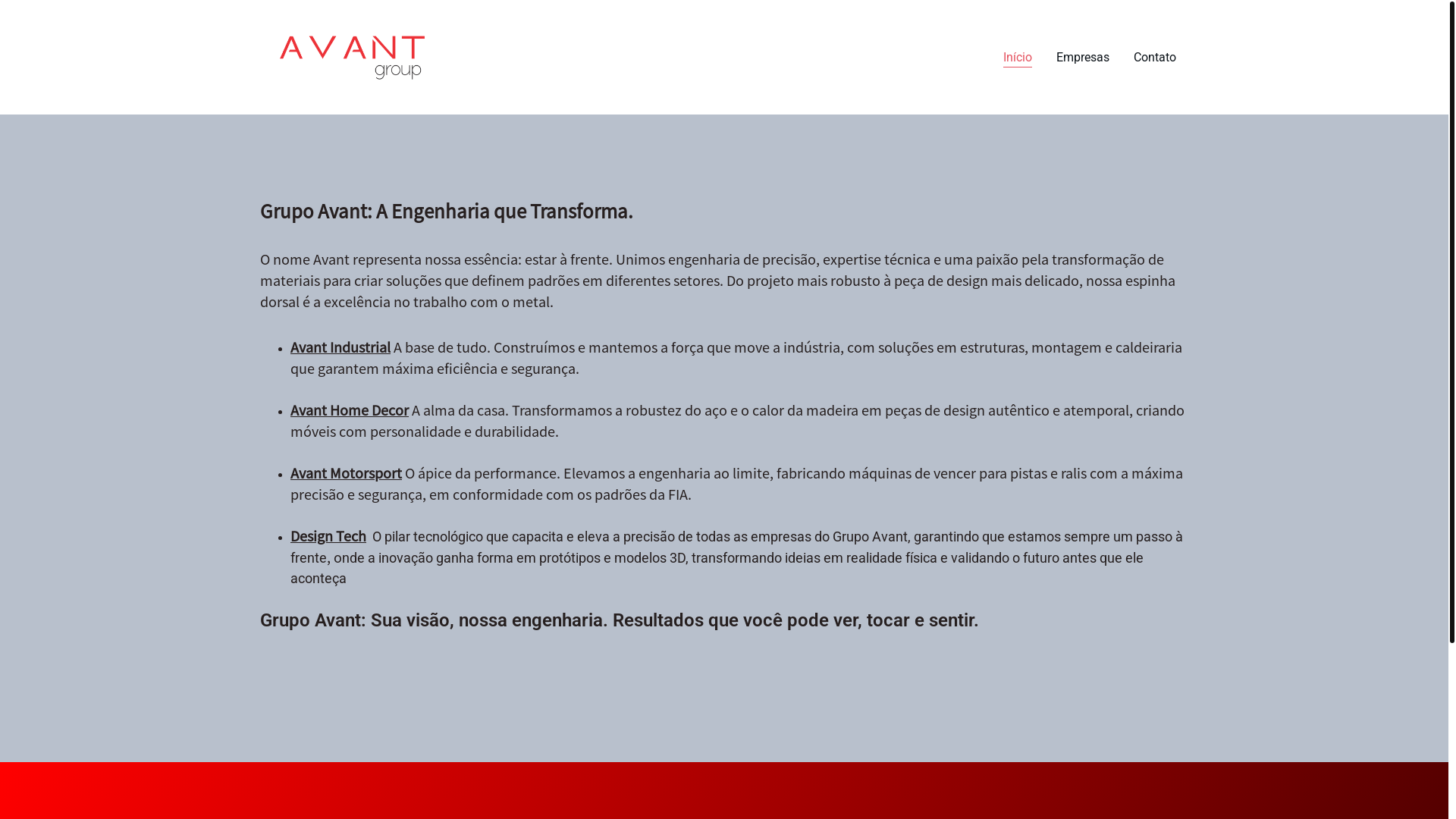 website screenshot of https://avantcorp.com.br/
