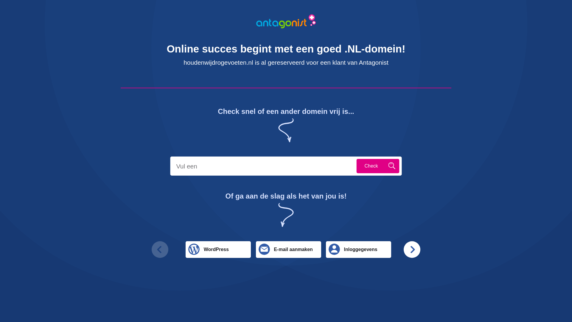 website screenshot of https://houdenwijdrogevoeten.nl
