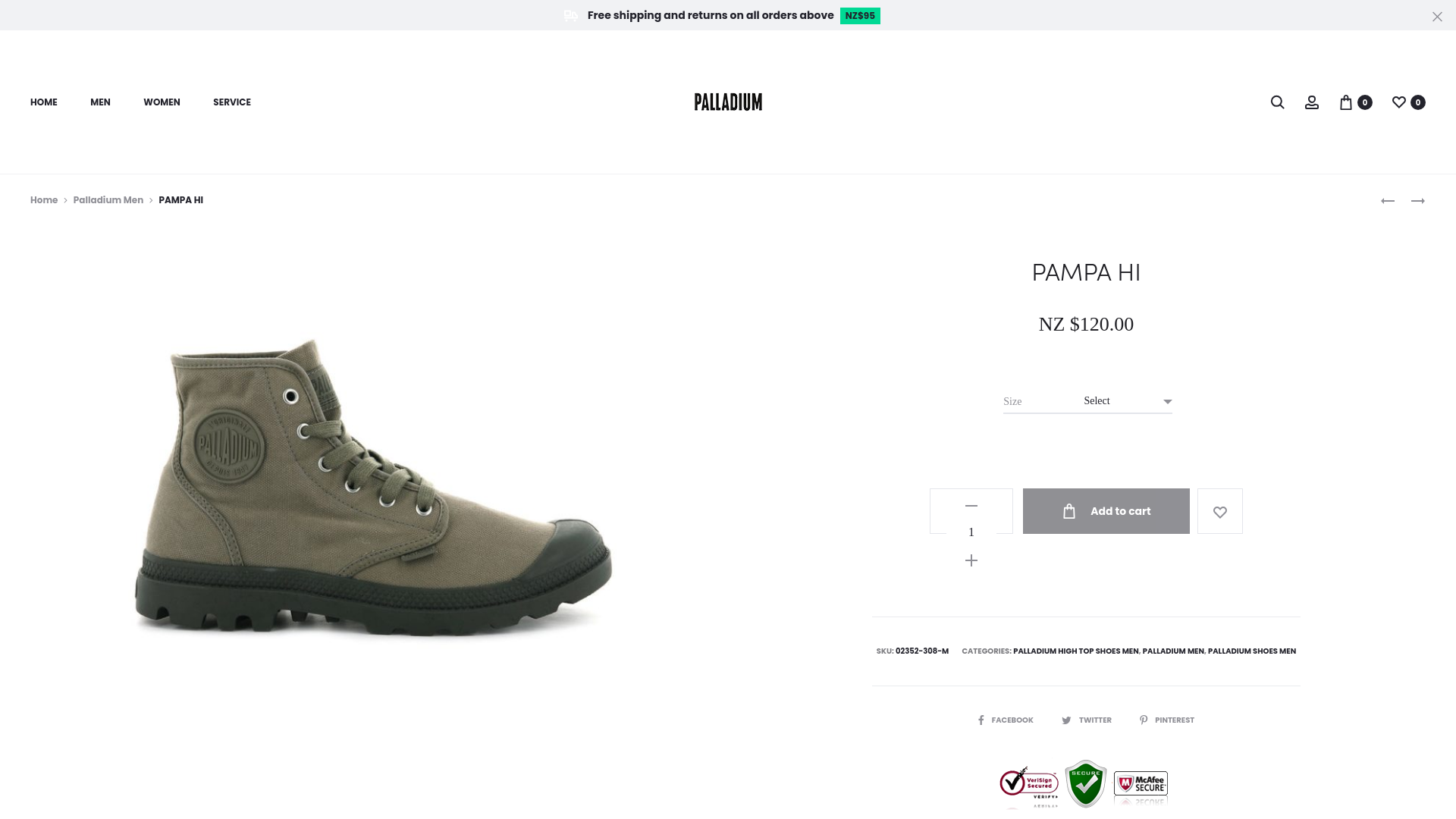 website screenshot of https://www.palladium-nz.com/p/pampa-hi-14/