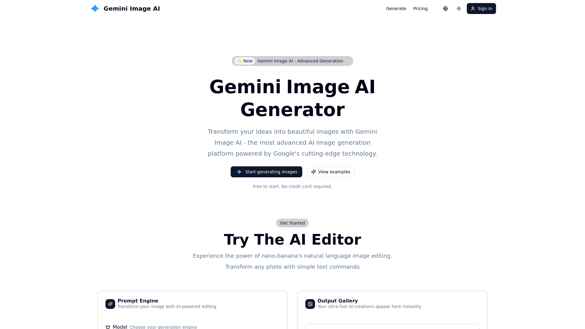 website screenshot of https://geminiimageai.net/