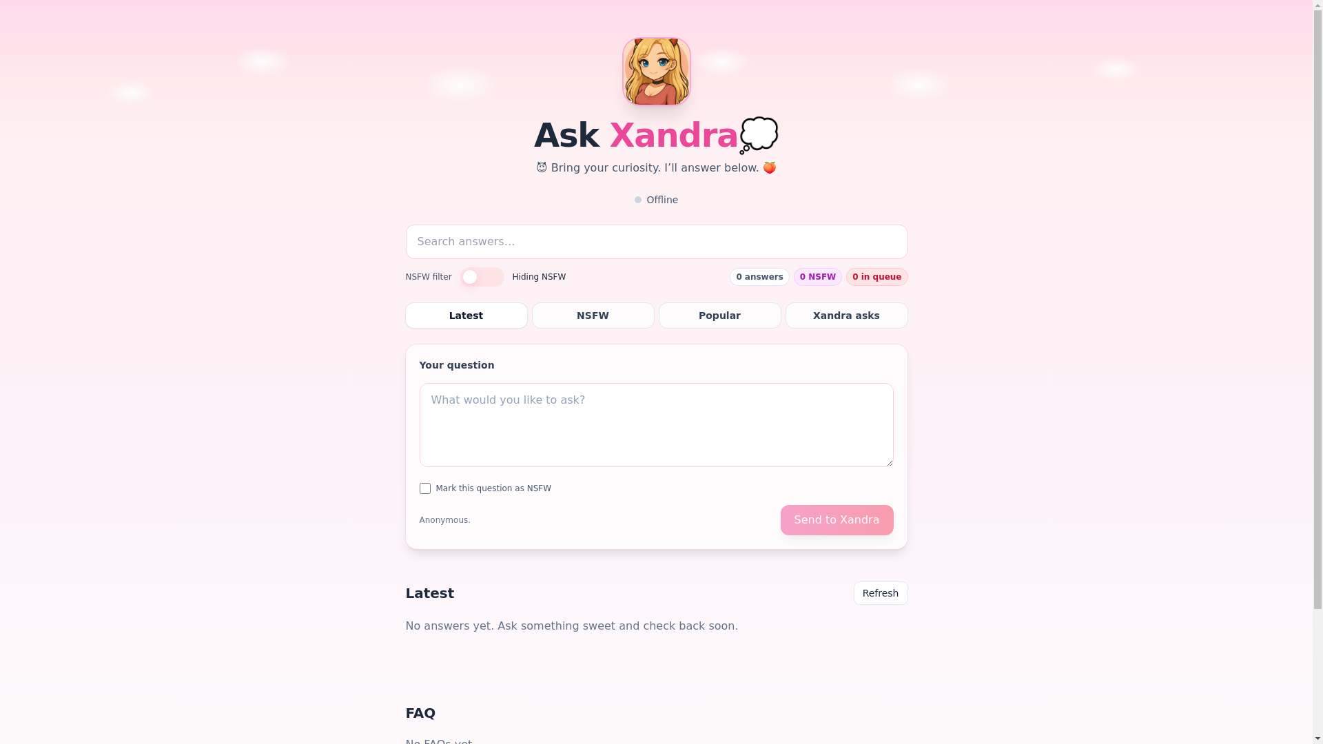 website screenshot of https://onlyxandra.com/