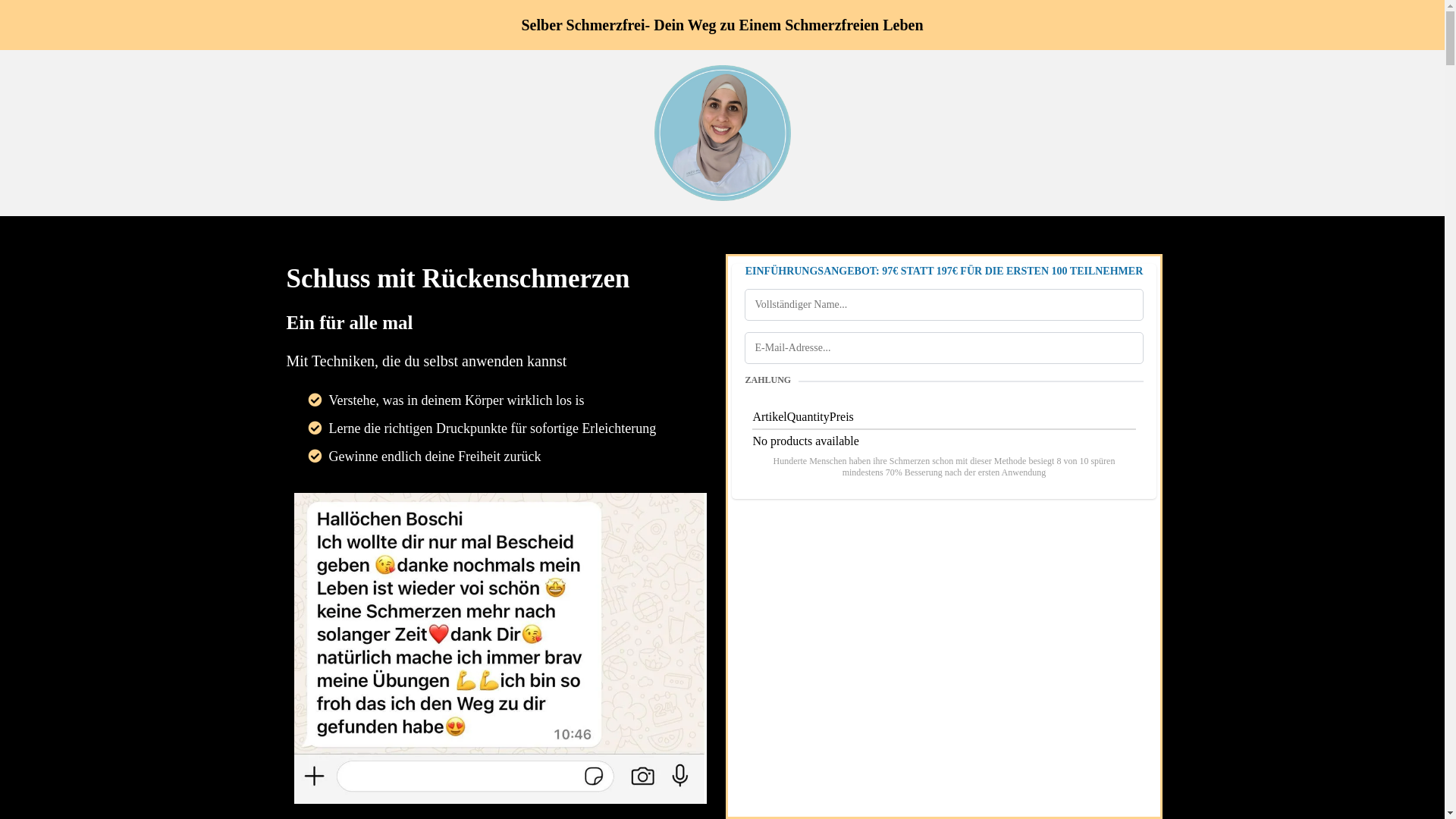 website screenshot of https://selber-schmerzfrei.de/