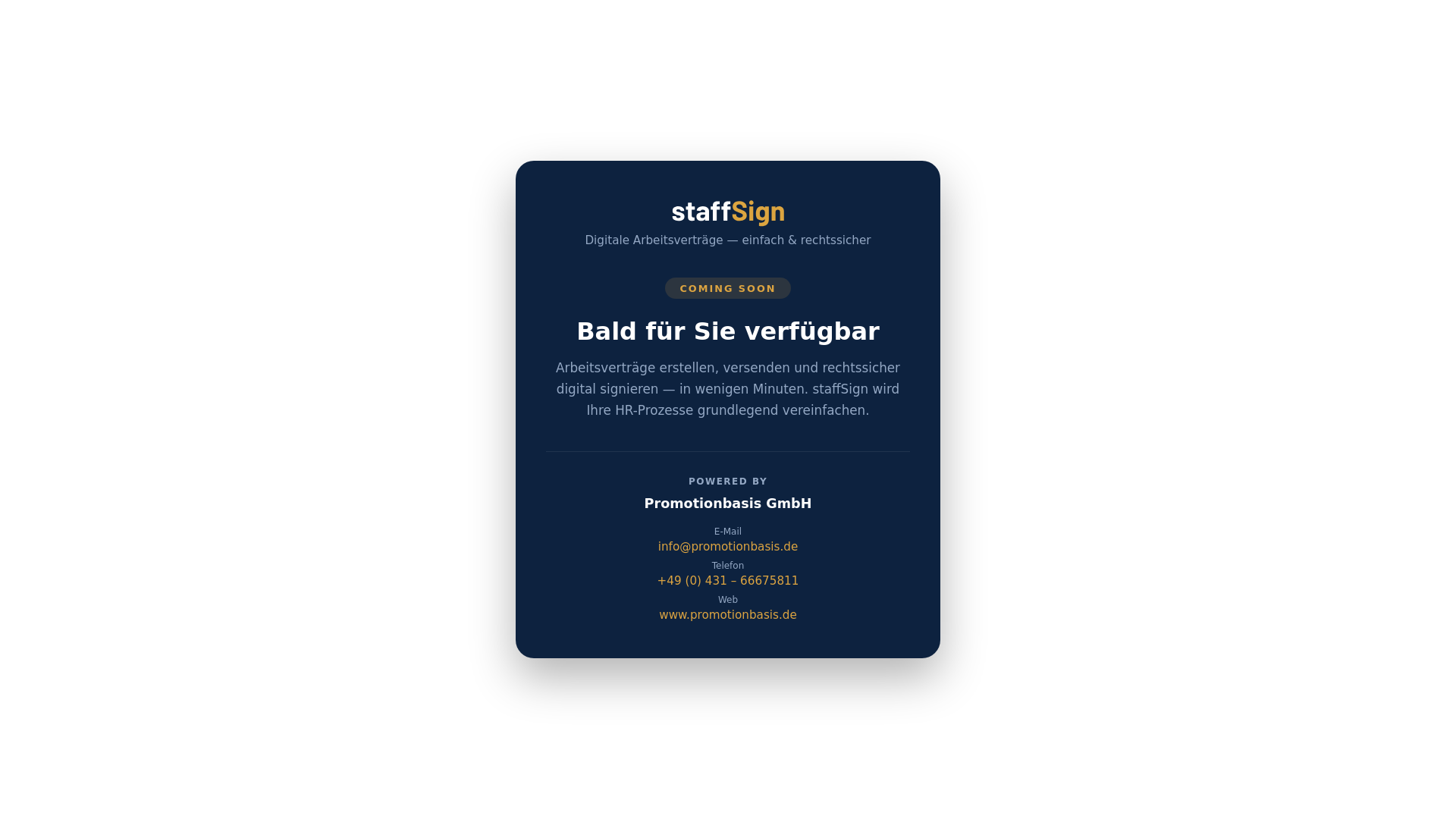 website screenshot of https://staffsign.de/