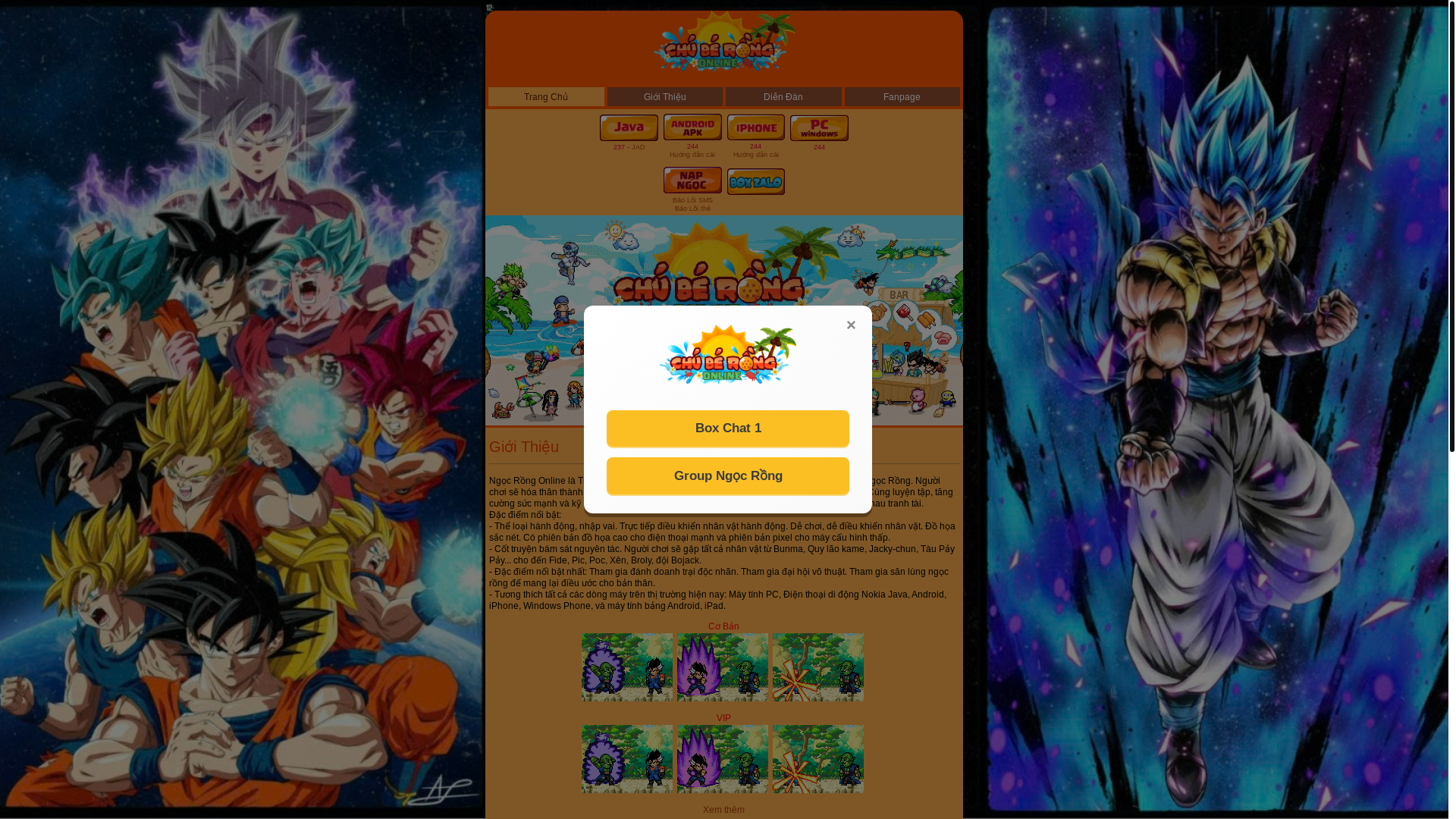 website screenshot of https://ngocrongrise.online/