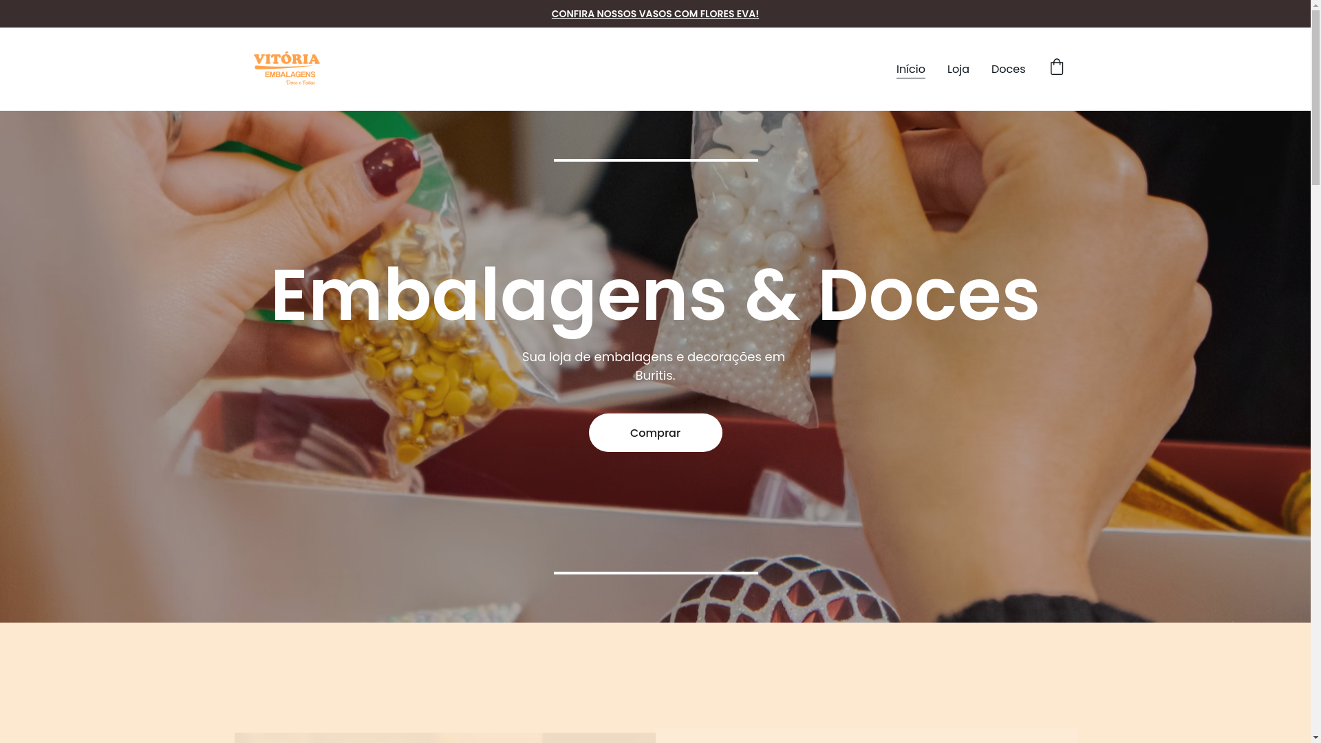 website screenshot of https://vitoriaembalagens.com/