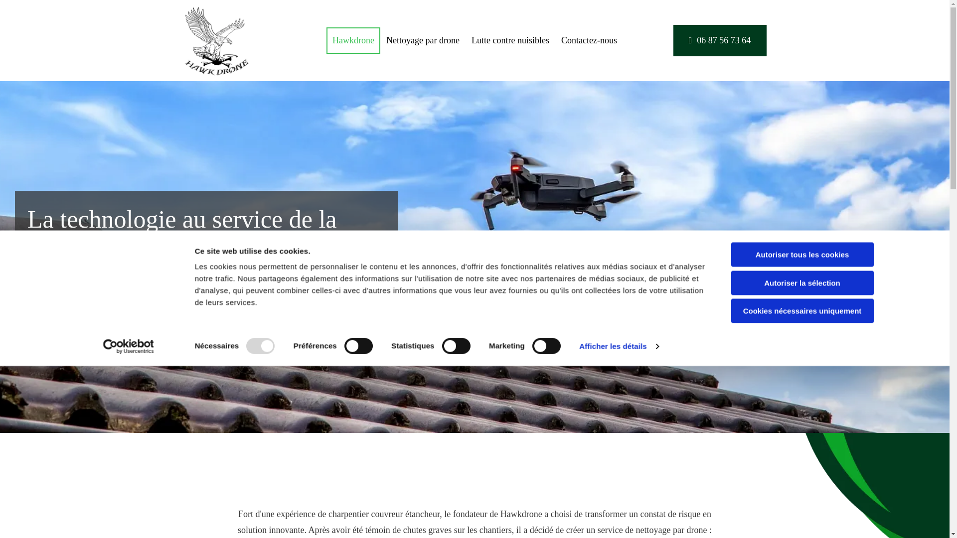 website screenshot of https://hawkdrone.fr/
