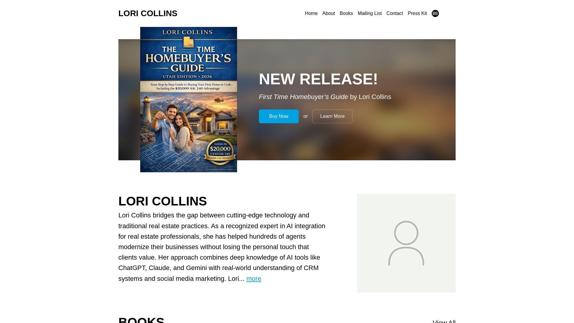 website screenshot of https://loricollinsauthor.com/